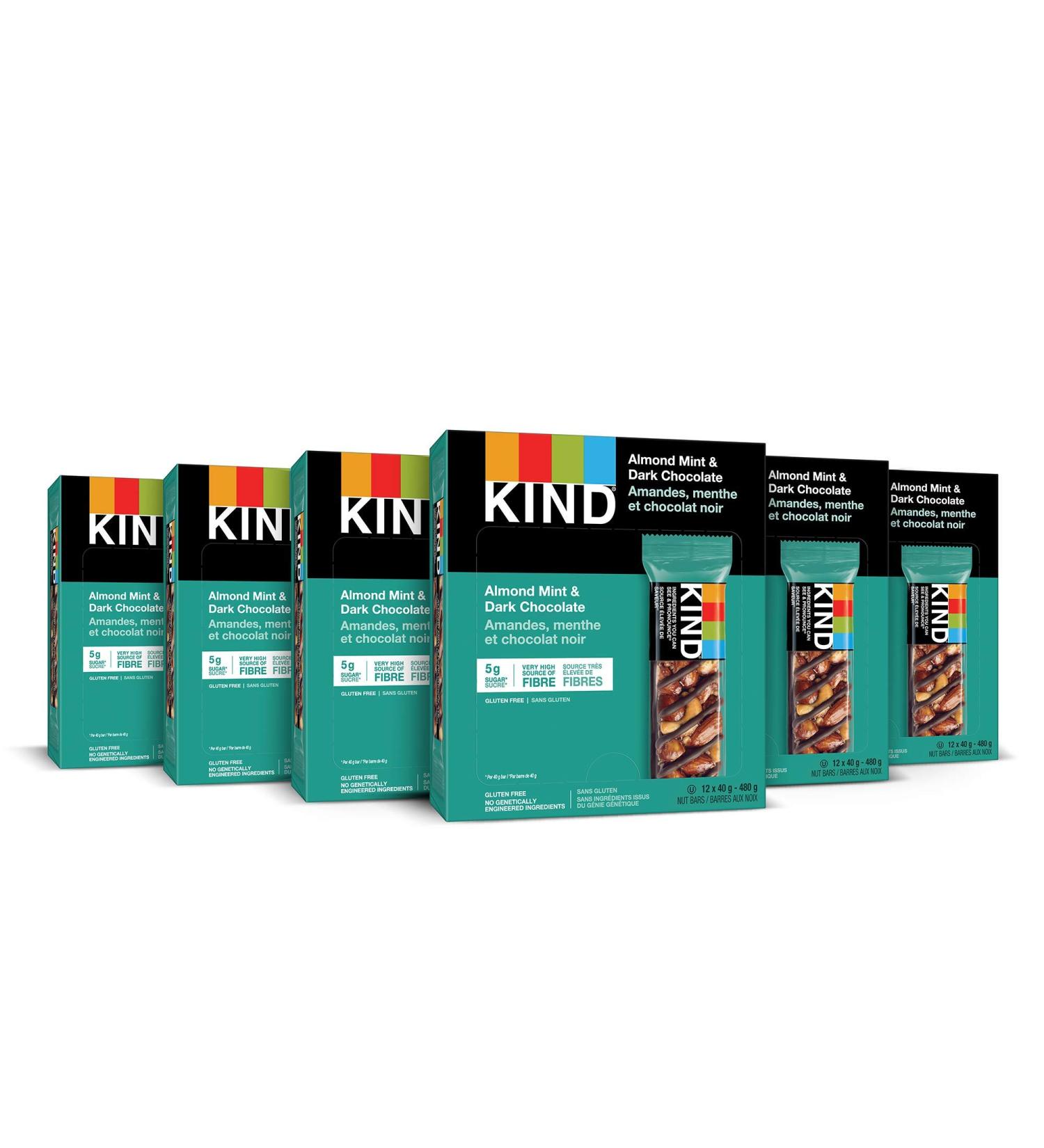KIND Fruit & Nut Bars Dark Chocolate Mint Gluten Free Low Sugar 72 Count Almond Mint & Dark Chocolate - Buy Online on GoSupps.com