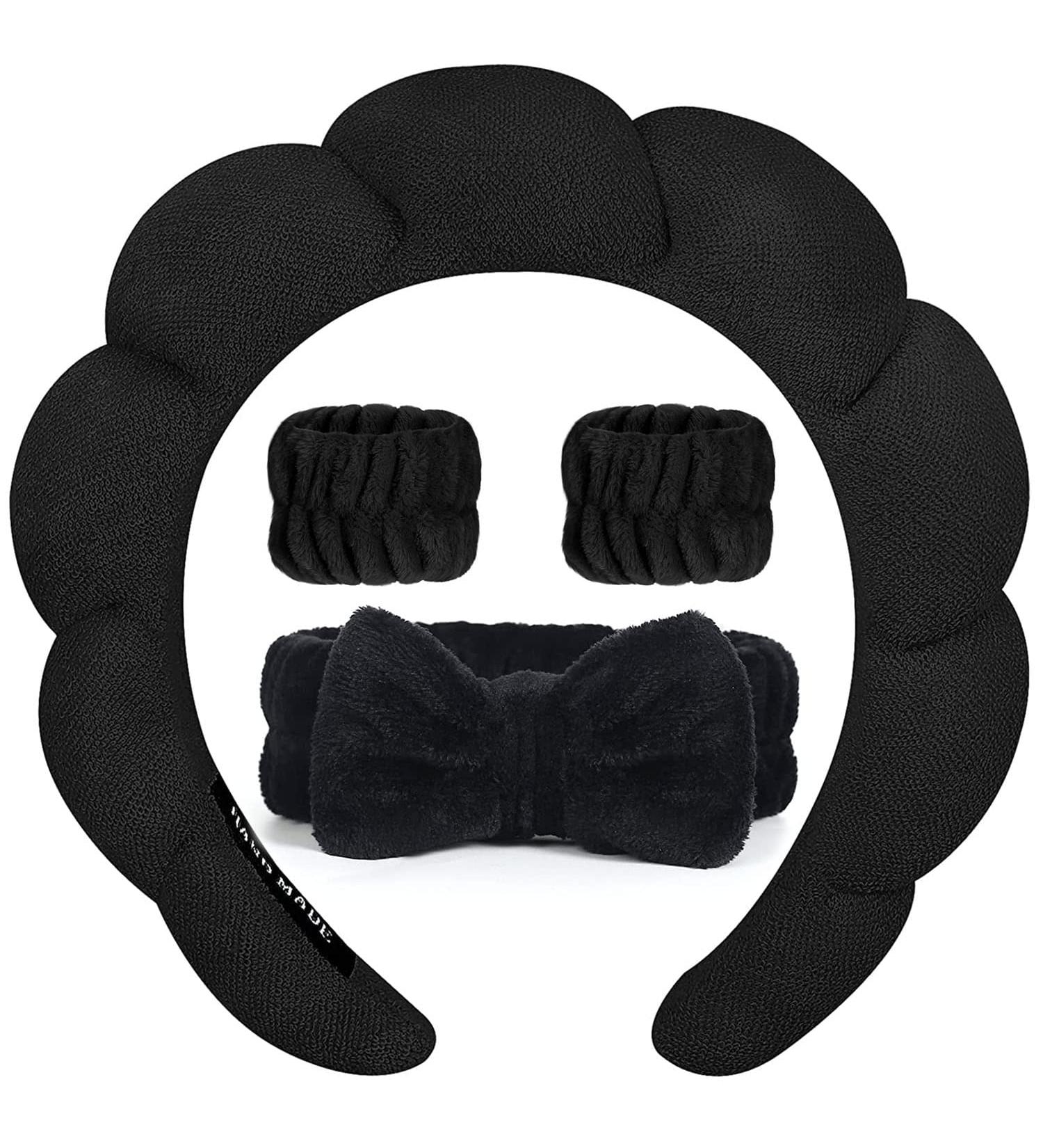 PONMMOQ Multifunctional Headband for Women - Cute Girl Style Headbands in Black - Ideal for Washing Face, Spa, Makeup, Skincare and Hair Care - Buy Online on GoSupps.com