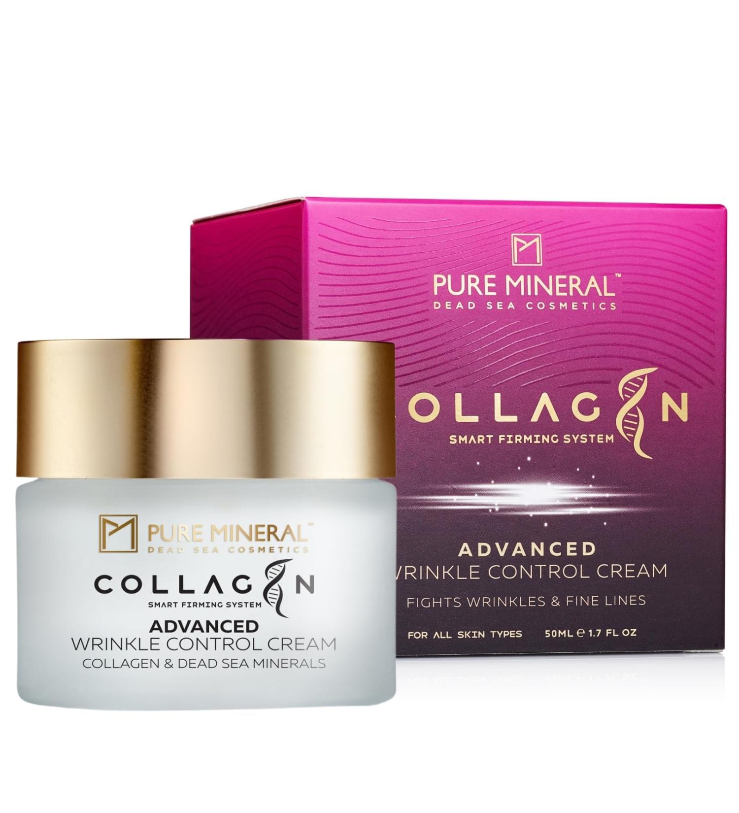 Pure Mineral - Advanced Wrinkle Control Cream with Collagen - Dead Sea Minerals Reduces Wrinkles and Firmness Lifting Effect - Free of silicones sulfates parabens - 50ml - Buy Online on GoSupps.com