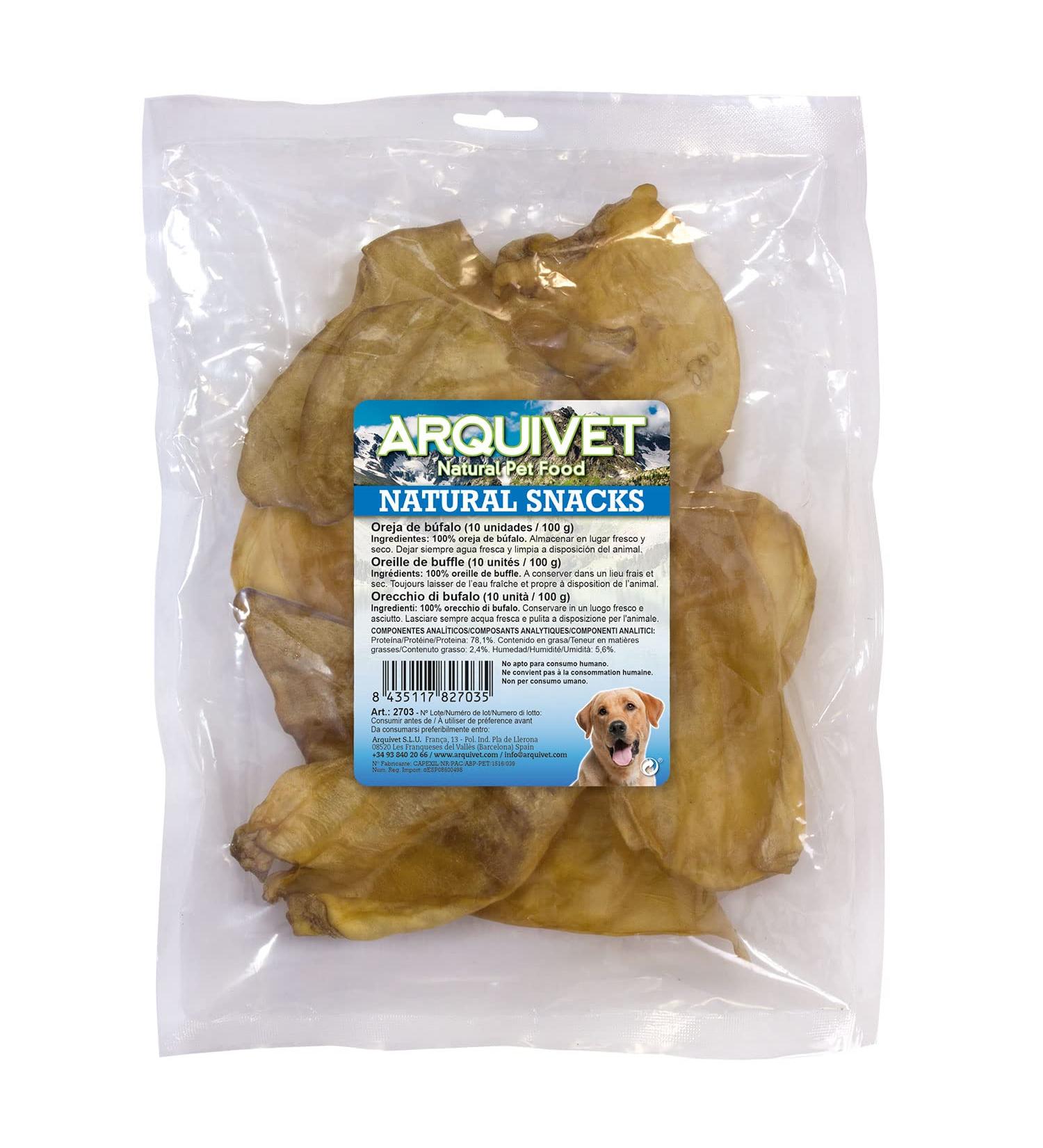 ARQUIVET Beef Ear - Bag of 10 Units - Chuches Rewards Sweets for Dogs - Buy Online on GoSupps.com