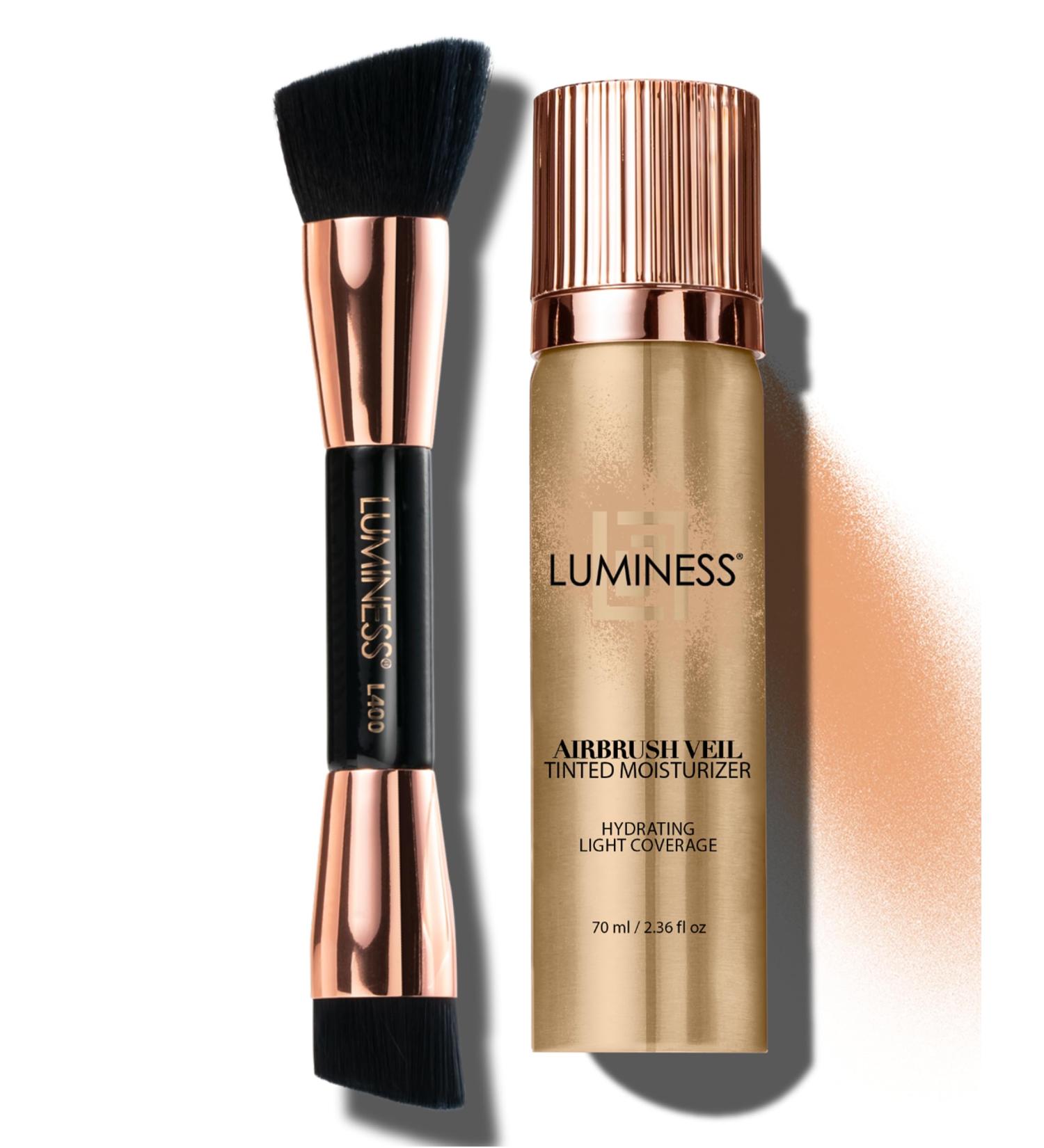 LUMINESS Airbrush Veil Tinted Moisturizer - Medium Warm 050 | Lightweight Hydrating Skin Tint Spray with Hyaluronic Acid & Ceramides - International Shipping Available - Buy Online on GoSupps.com