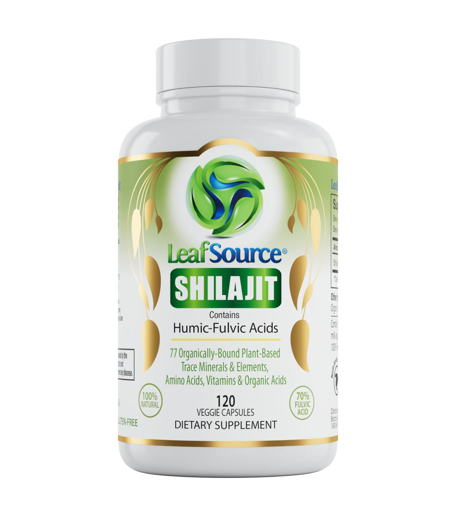 LEAFSOURCE Shilajit with Humic & Fulvic Acid (120 Capsules) with Trace Minerals, Electrolytes, Vitamins, Supports Energy, Gut & Joint Health, Absorb Nutrients 120 Count (Pack of 1) - Buy Online on GoSupps.com