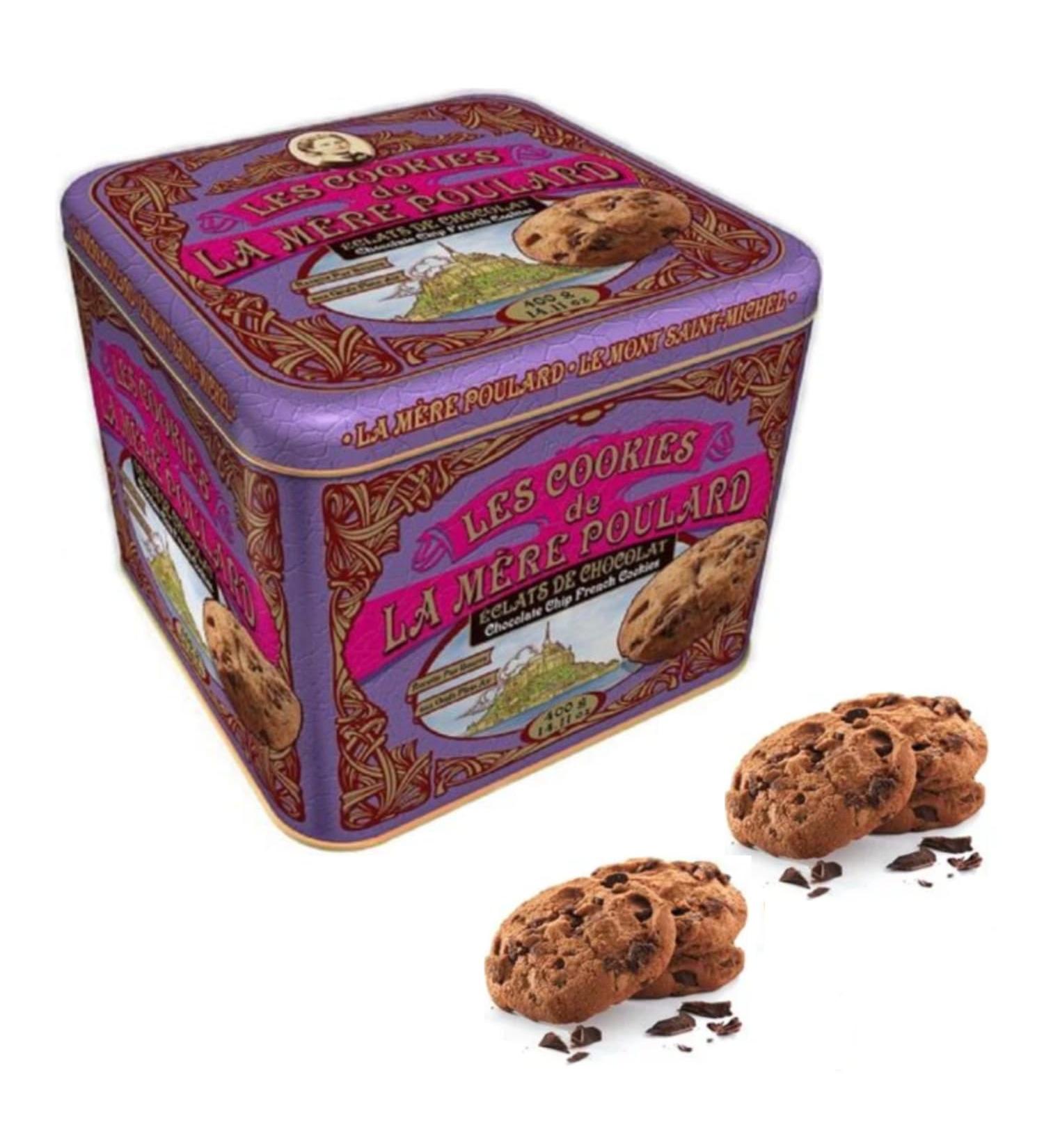  LA MERE POULARD La M re Poulard | Salted Chocolate Butter Biscuits | French Butter Biscuits | Shortbread Chocolate Flakes - 400g | Biscuit Gift Box with Purple Decorations - Buy Online on GoSupps.com