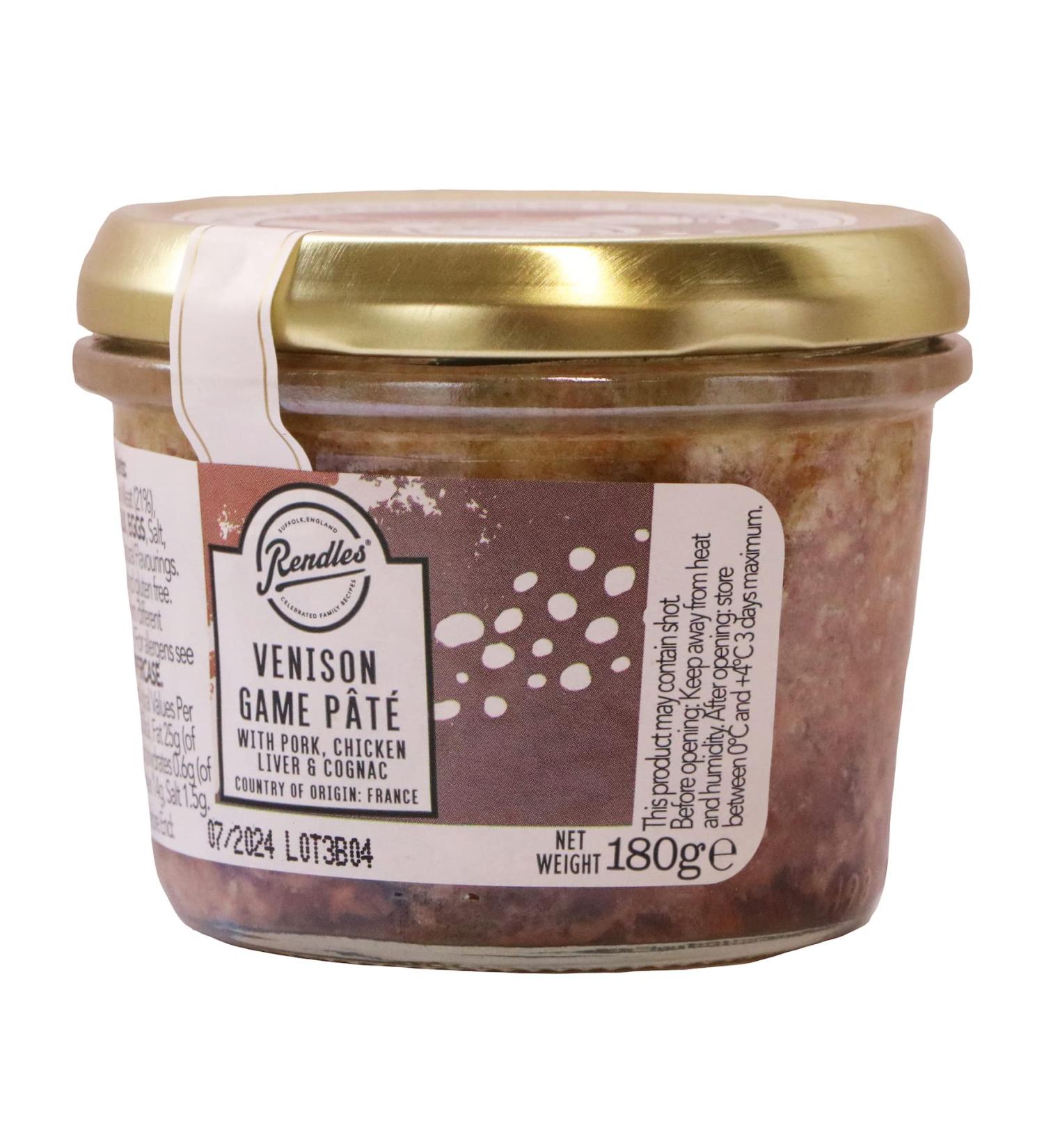 Rendles - Venison Game Pate with Cognac 180g Venison Game with Cognac