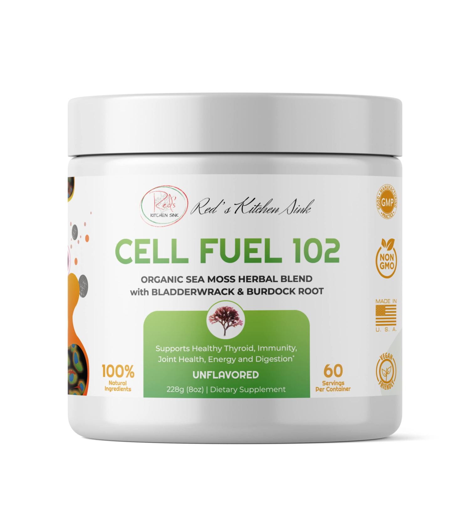 Organic Sea Moss, Bladderwrack & Burdock Root Herbal Blend - Dr. Sebi Inspired | 100% Natural Thyroid & Immunity Support - 8oz - Buy Online on GoSupps.com