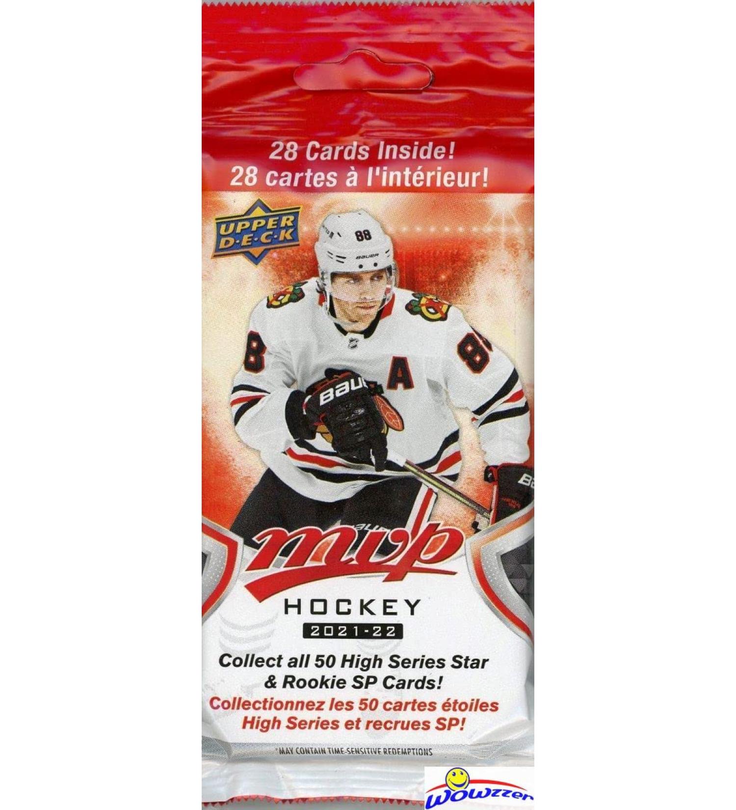 2021/22 Upper Deck MVP NHL Hockey AWESOME Factory Sealed JUMBO FAT PACK with 28 Cards including One HIGH SERIES & ROOKIE SHORT PRINT! Your Brand New 2021/22 Hockey Collection Starts Here! WOWZZER!