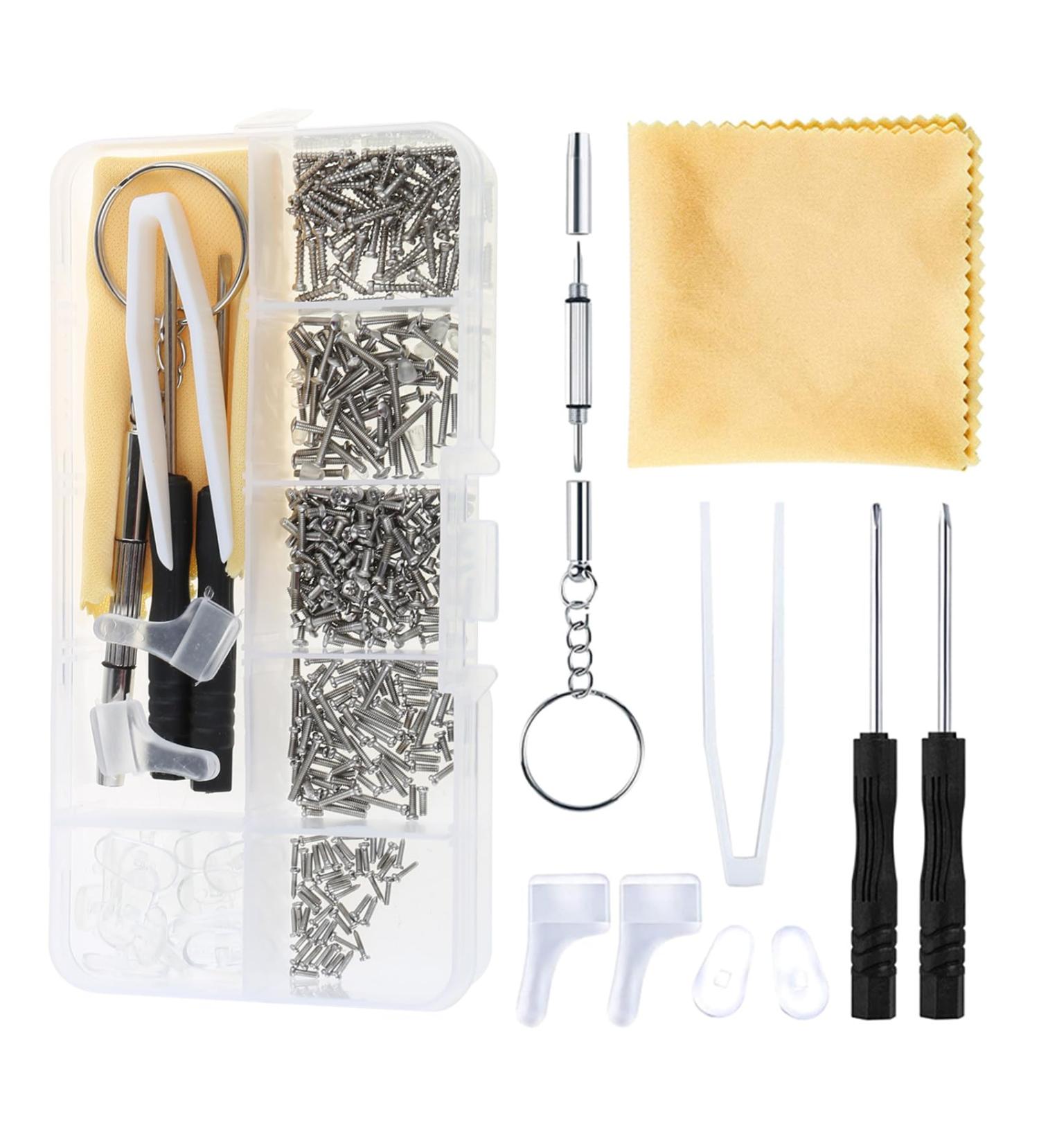 Eyeglass Repair Kits Glasses Repair Tool with Glasses Screws Silicone Nose Pad Tool Eye Glasses Repairing Set - Buy Online on GoSupps.com