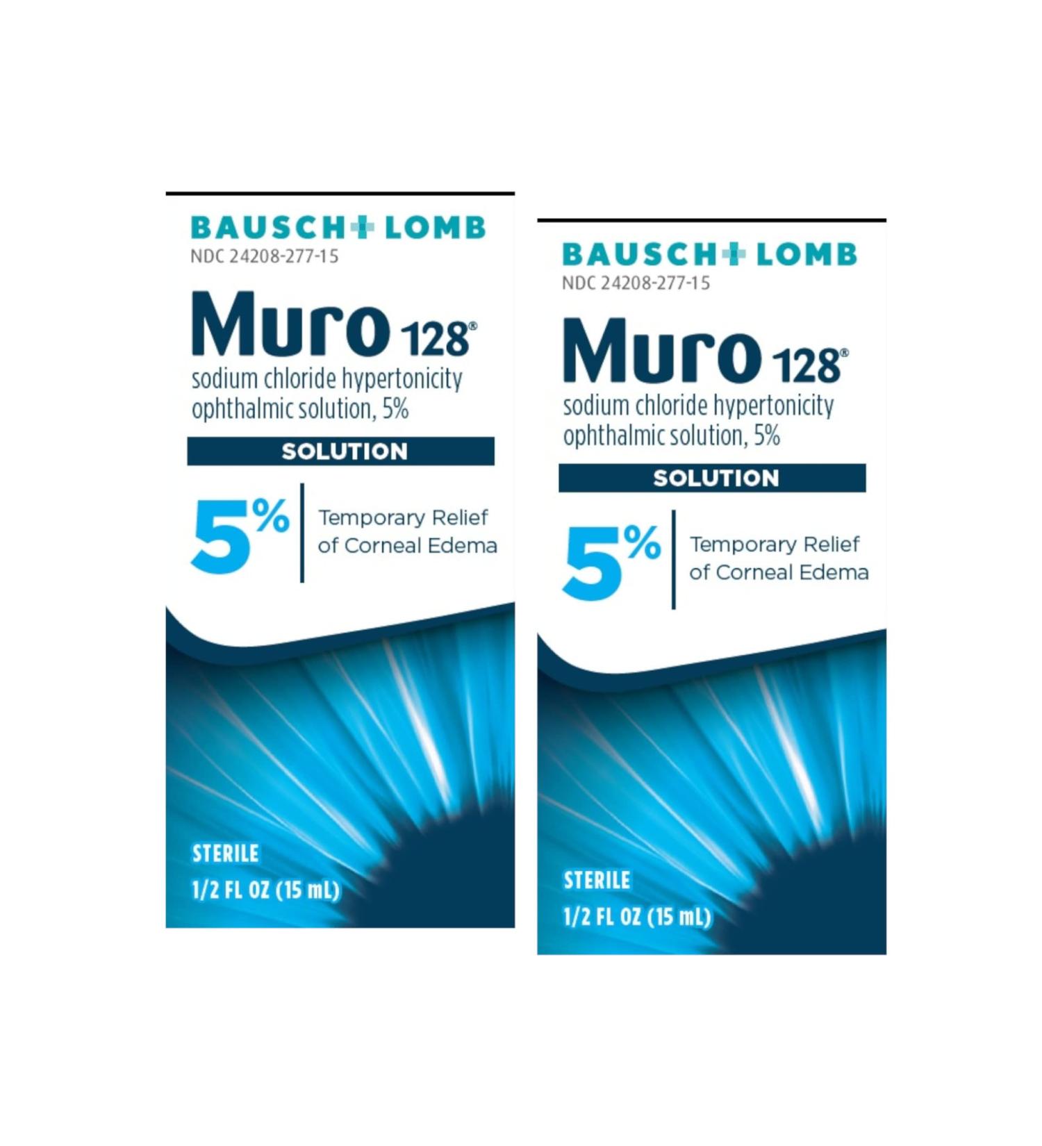 Muro 128 Solution Sodium Chloride Hypertonicity Ophthalmic Solution 5% Temporary Relief of Corneal Edema 0.5 fl oz (15 mL) (Pack of 2) - Buy Online on GoSupps.com