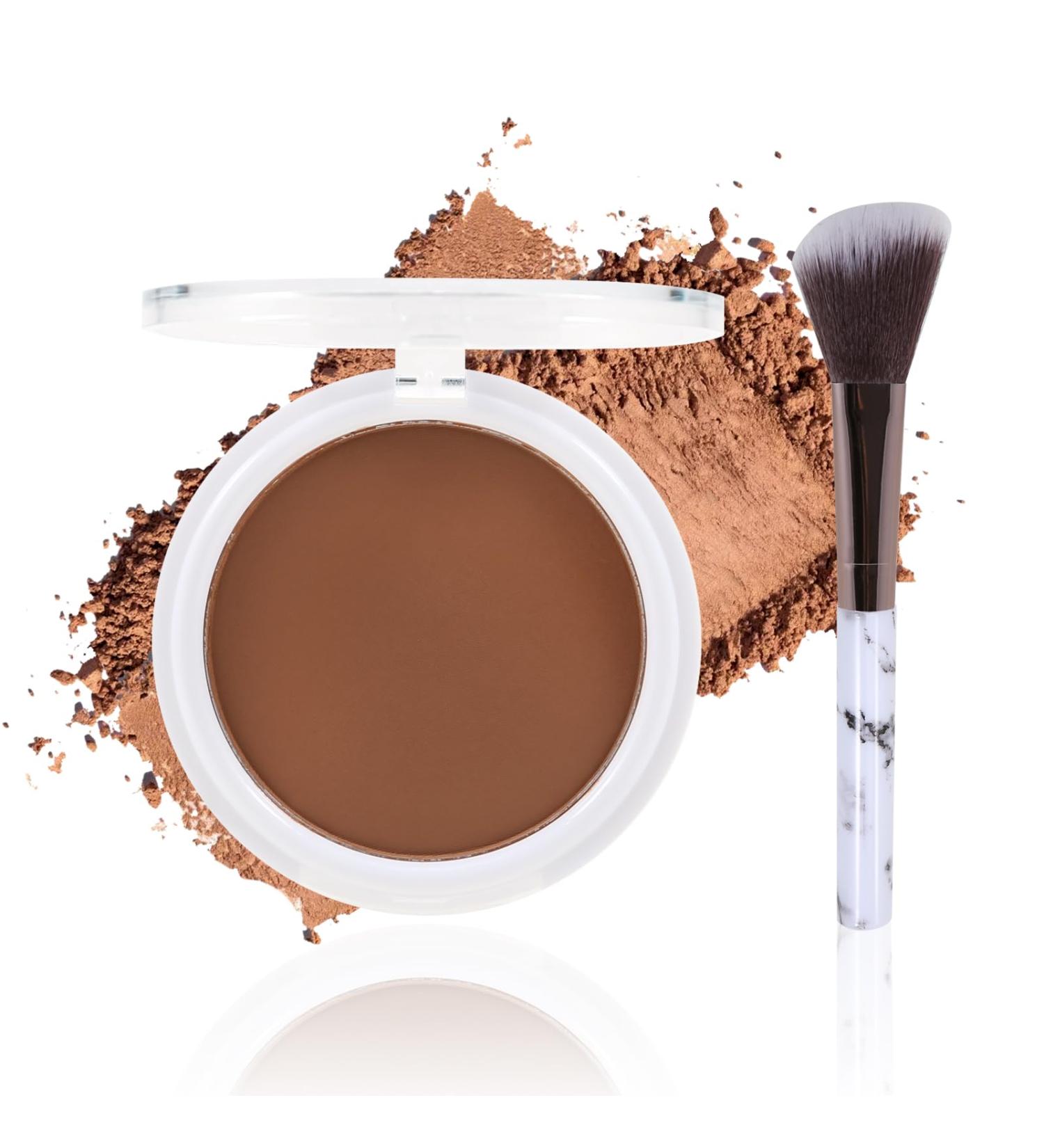 Bronzer Powder Kit with Brush | Matte Finish Contour Palette for All-Day Wear | Smudgeproof Face Makeup Compact #001 - Buy Online on GoSupps.com
