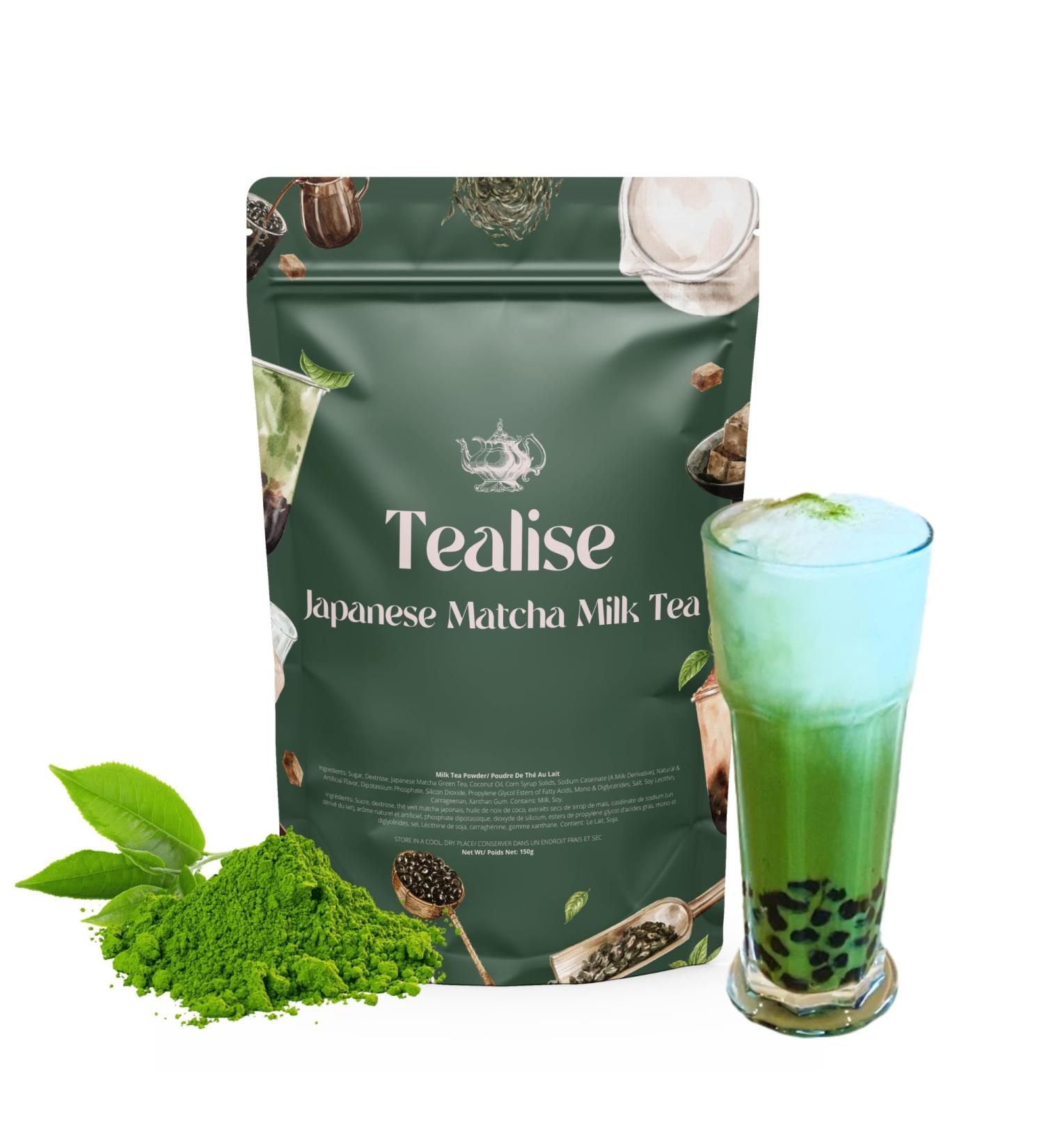 Tealise Instant Boba Tea Powder Matcha Latte Milk Tea 150g