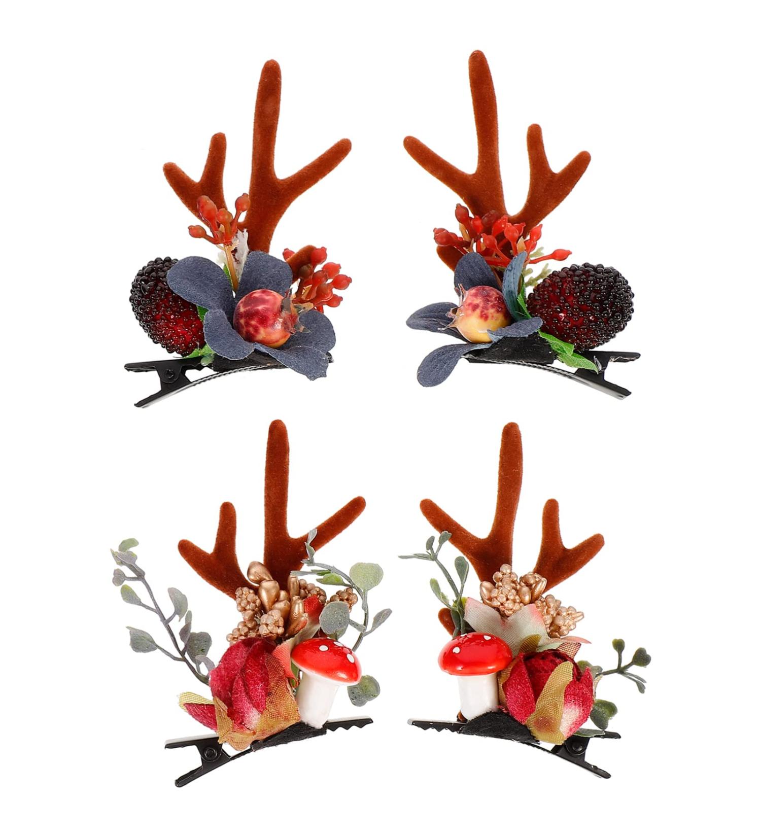 2 Pairs Antler Hair Clip Christmas Hair Clips Hair Accessories The Hair Barrettes Christmas Barrette Elk Hair Clip Berry Hairpin Antlers Hair Clips Aldult Deer Ear Miss - Buy Online on GoSupps.com