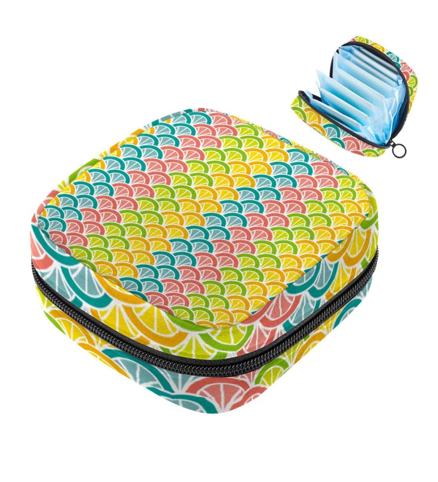 Colorful Peacock Napkin Storage Bag - Stylish Menstrual Cup Carrier for Teens & Women - Buy Online on GoSupps.com