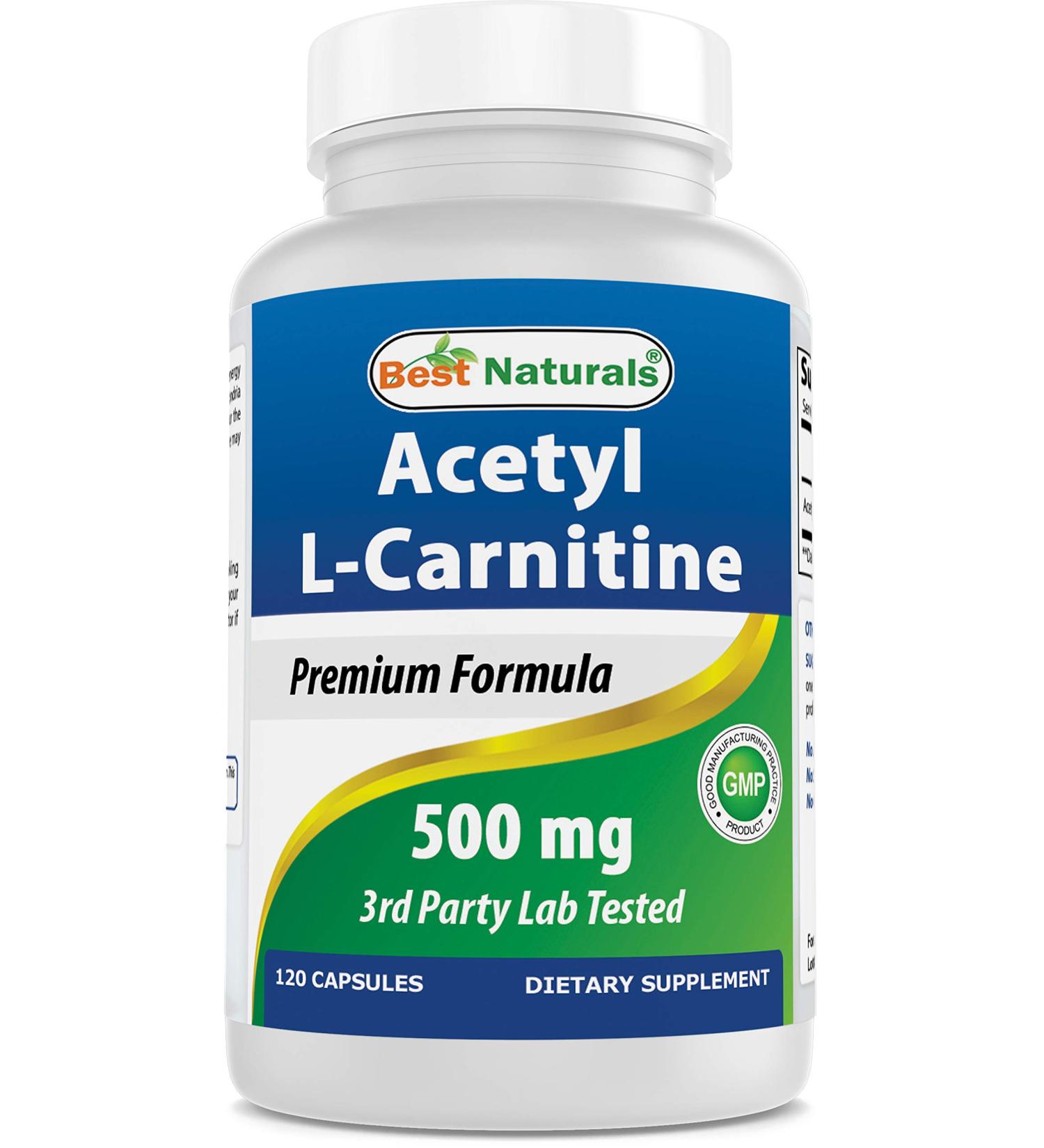 Best Naturals Acetyl L-Carnitine 500mg 120 Capsules - Pack of 1 - Buy Online on GoSupps.com
