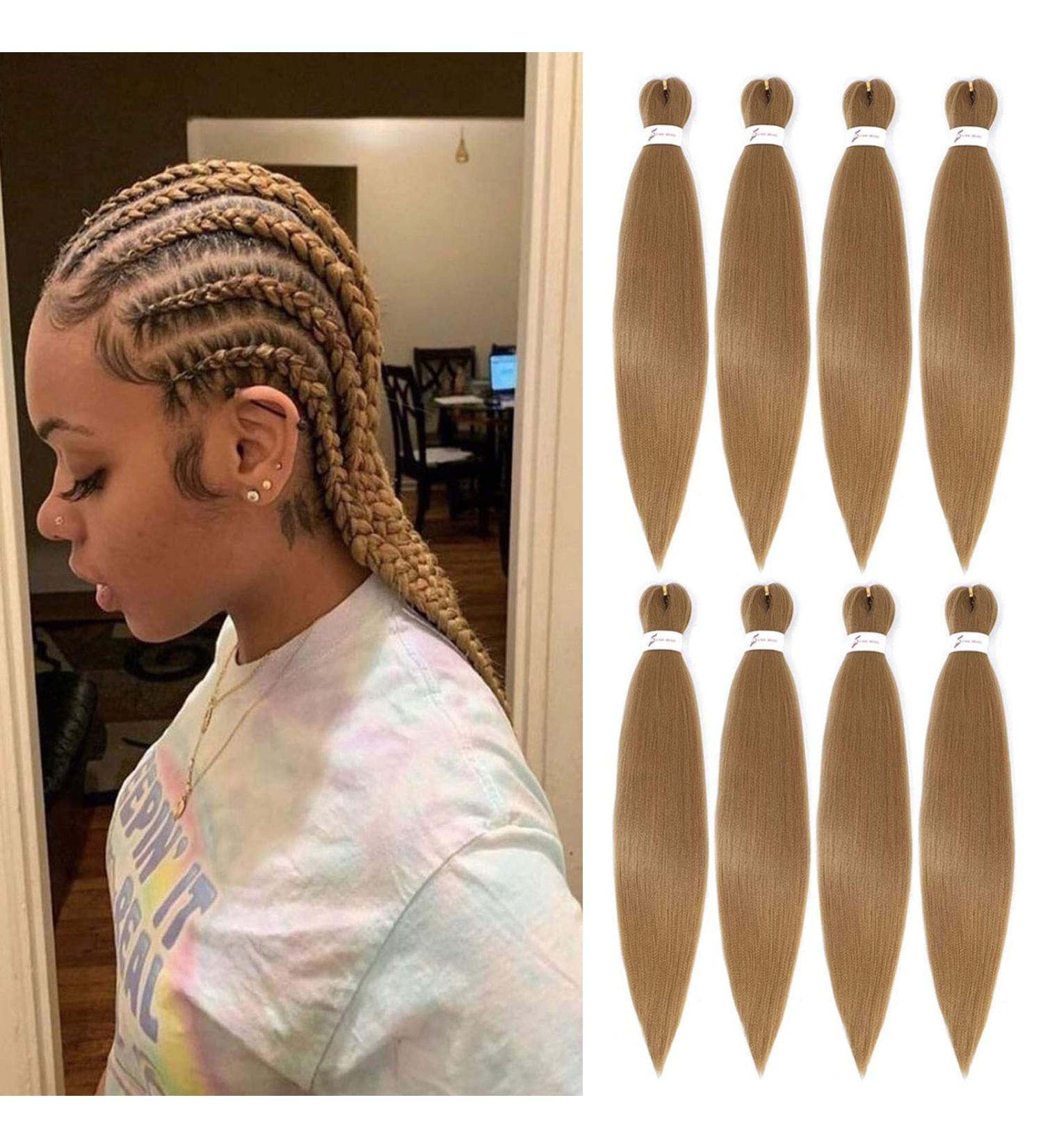 Pre Stretched Braiding Hair 26 Inch Professional Yaki Straight Crochet Braids, 8 Packs Honey Blonde Synthetic Extensions for Braiding - 27 - Buy Online on GoSupps.com