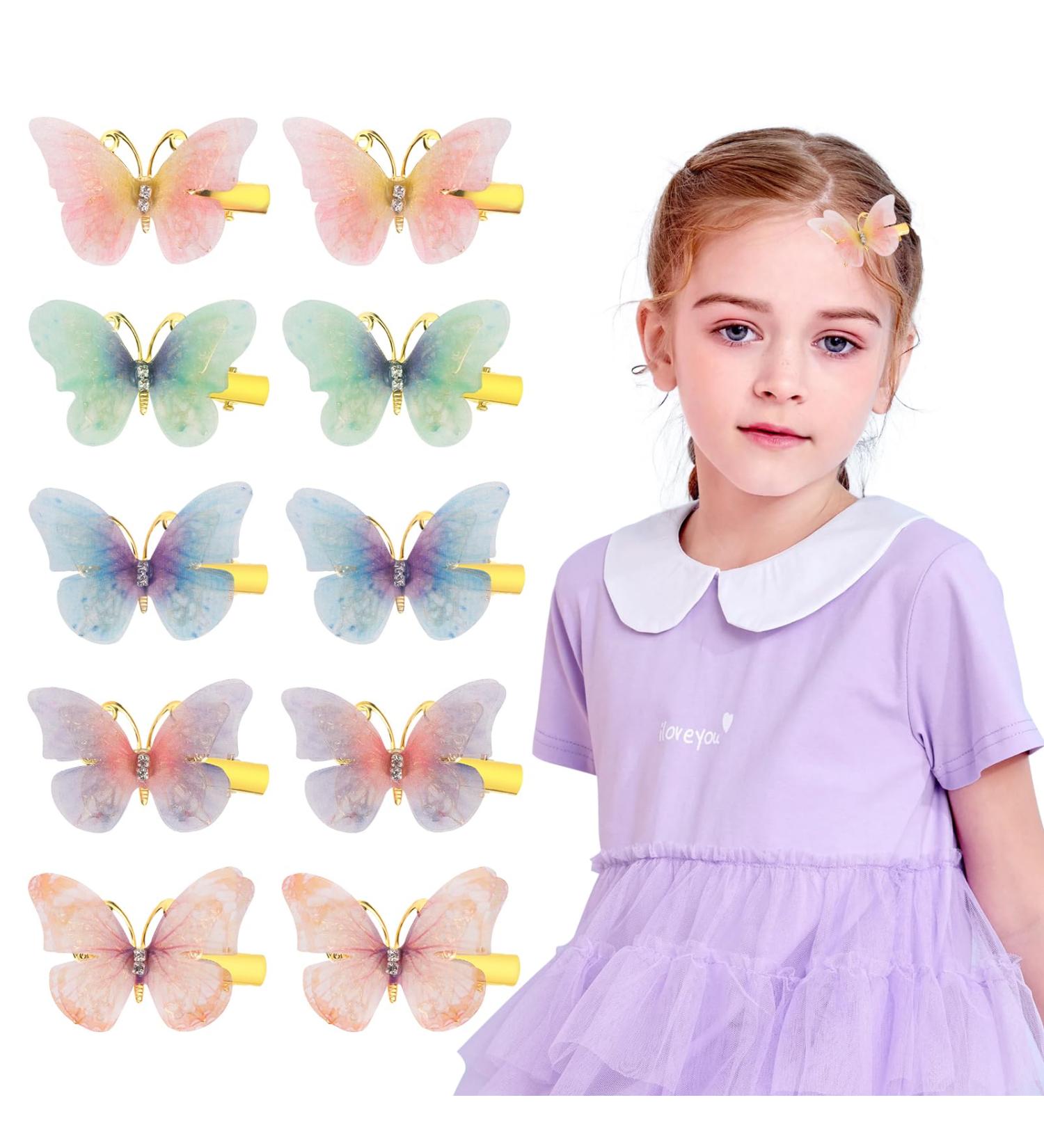 Butterfly Hair Clips 10 Pieces Mini Cute Butterfly Hair Accessories with Diamond Decorations Glitter Barrettes Butterfly Snap Hair Clips for Teens Women Hair Accessories Multicolor Multicolor Butterfly-10P - Buy Online on GoSupps.com