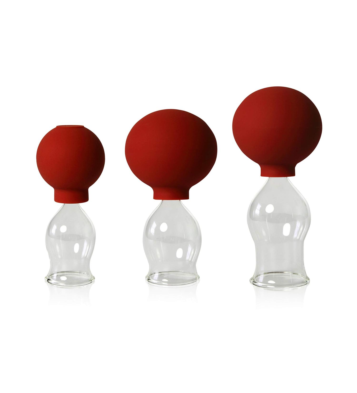 Lauschaer Glass Cupping Set | 3 Professional Fireless Cupping Glasses (25-30-35mm) | Hand-Blown & Shaped for Medical Use - Buy Online on GoSupps.com