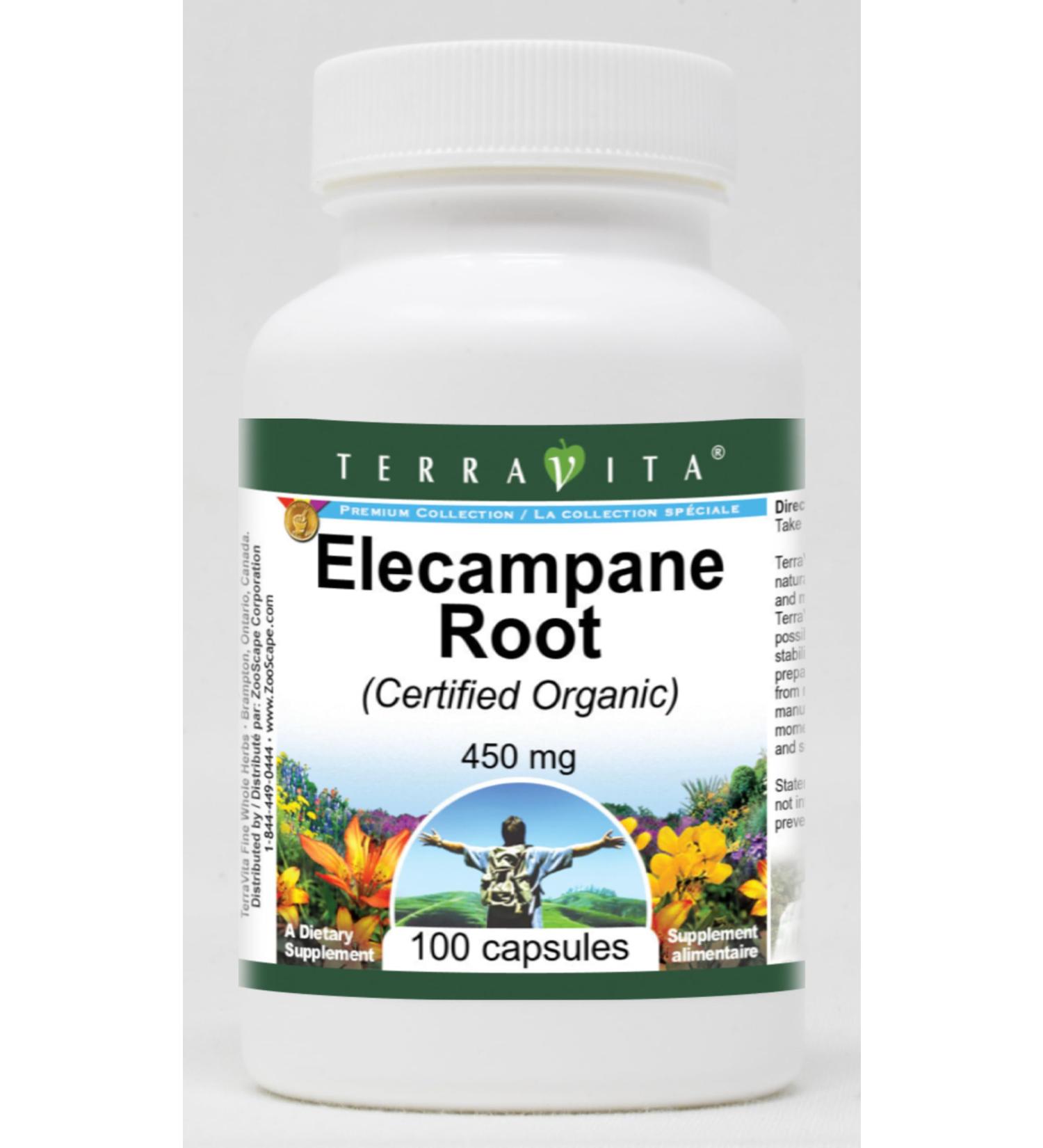 Elecampane Root (Certified Organic) - 450 mg (100 Capsules ZIN: 517660) - Buy Online on GoSupps.com