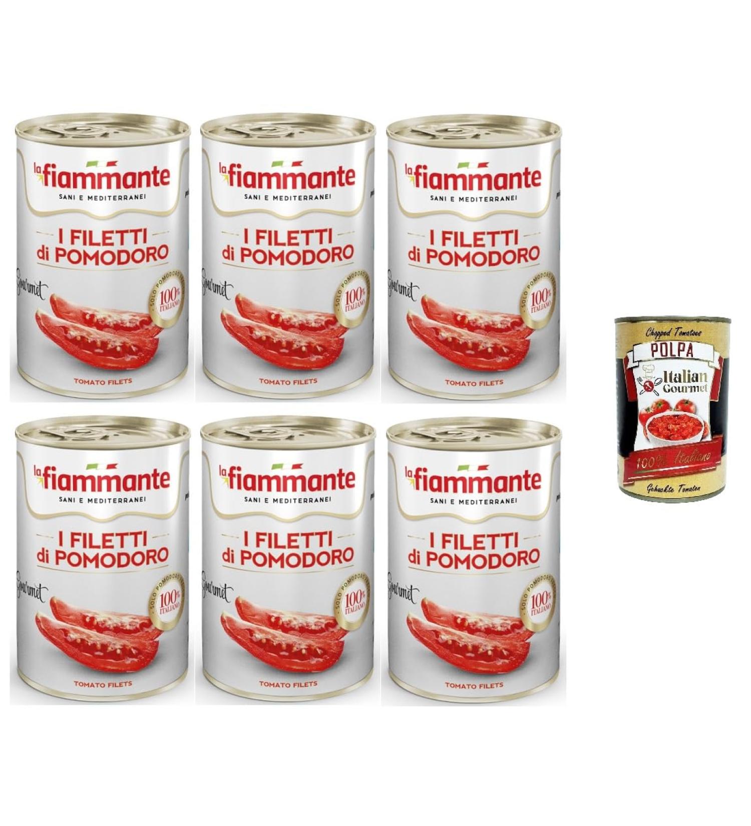  Italian Gourmet E.R. La Fiammante I Filletti di Pomodoro Lot de 6 filets de tomates 400 g + Italian Gourmet Polpa 400 g - Buy Online on GoSupps.com