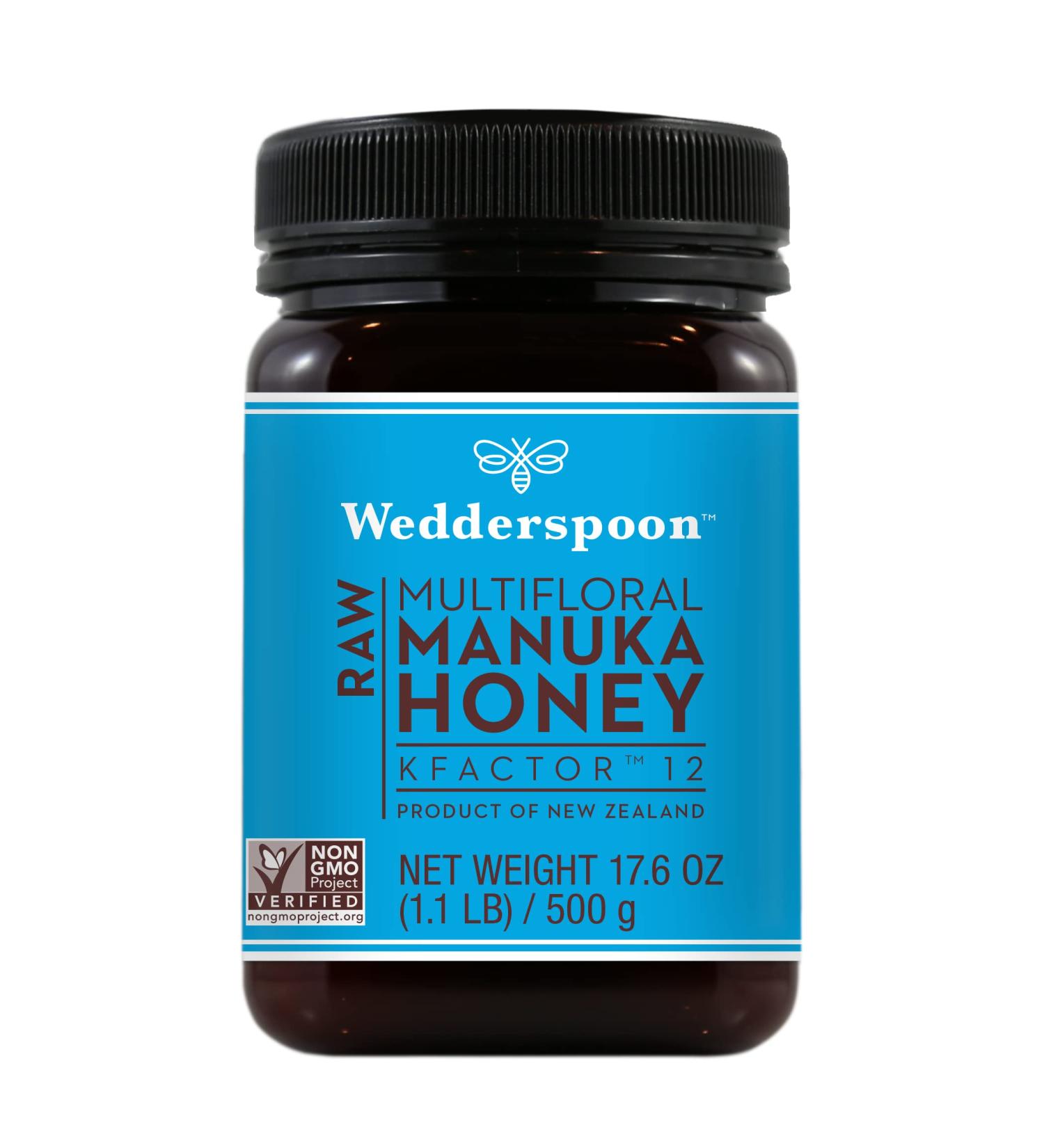 Wedderspoon Raw Multifloral Manuka Honey KFactor 12 - 1.1 lb (500g) - Pure & Natural Sweetness - Buy Online on GoSupps.com
