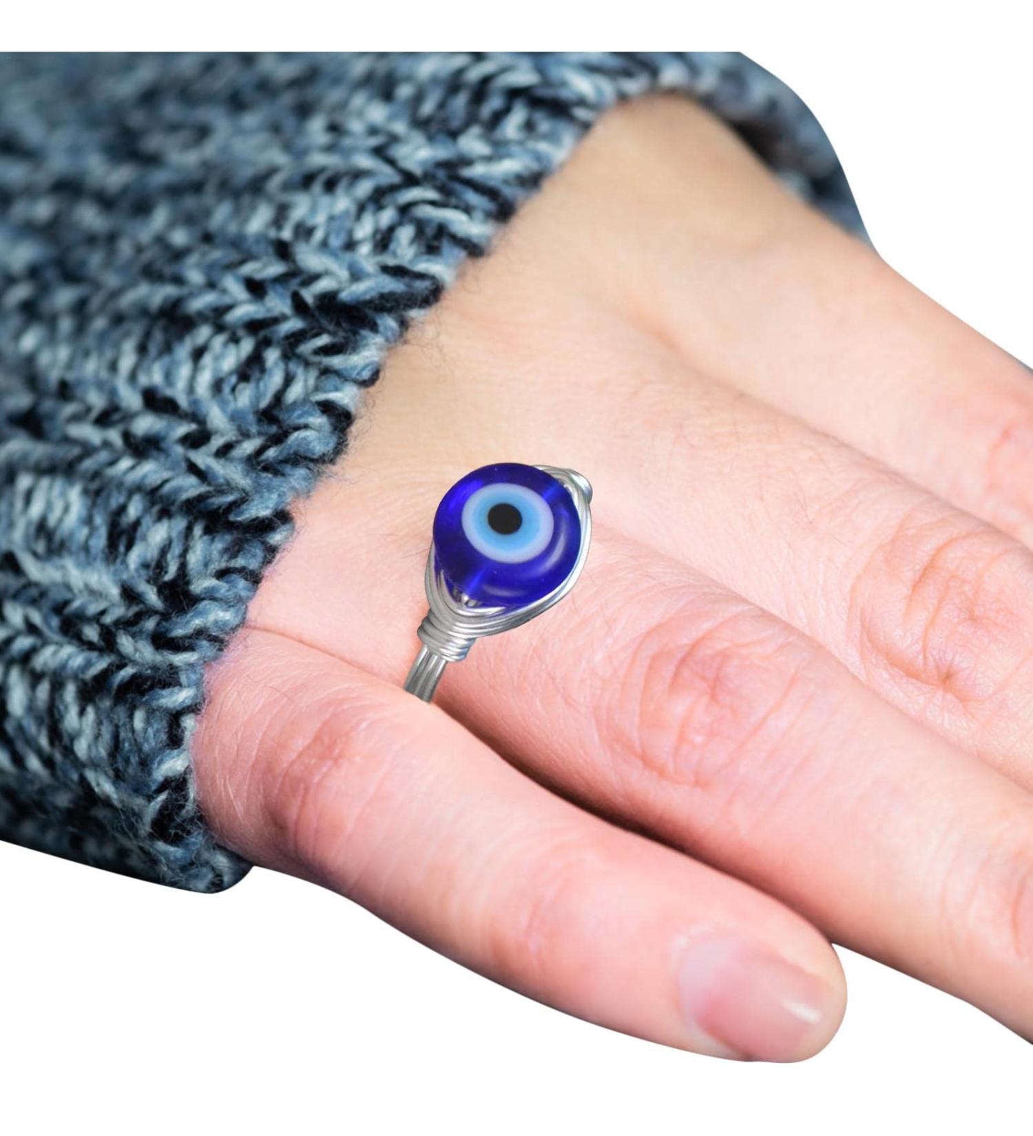 s for Women | Demon Eye for Women | Copper Silver Gold Wire Wrapped s for Women Lucky Blue Glass Bead Wedding Goth Trendy Jewelry Fovolat Silver No. 5 - Buy Online on GoSupps.com