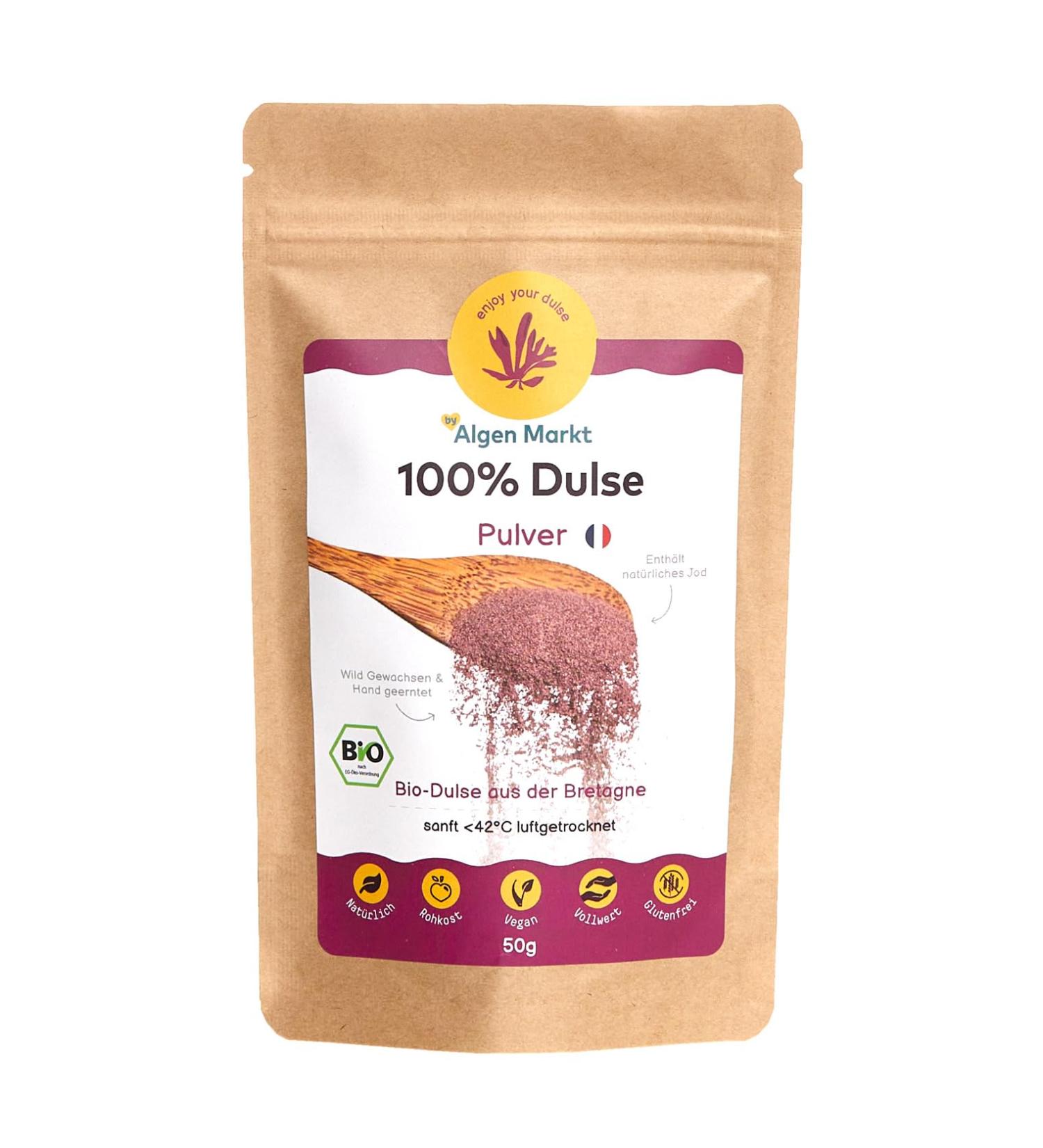 Organic Bio Dulse Powder 50g - Eco-Friendly Nutrient-Rich Seaweed from Brittany Vegan Gluten-Free Ideal Salt Replacement & Iodine Source - Buy Online on GoSupps.com