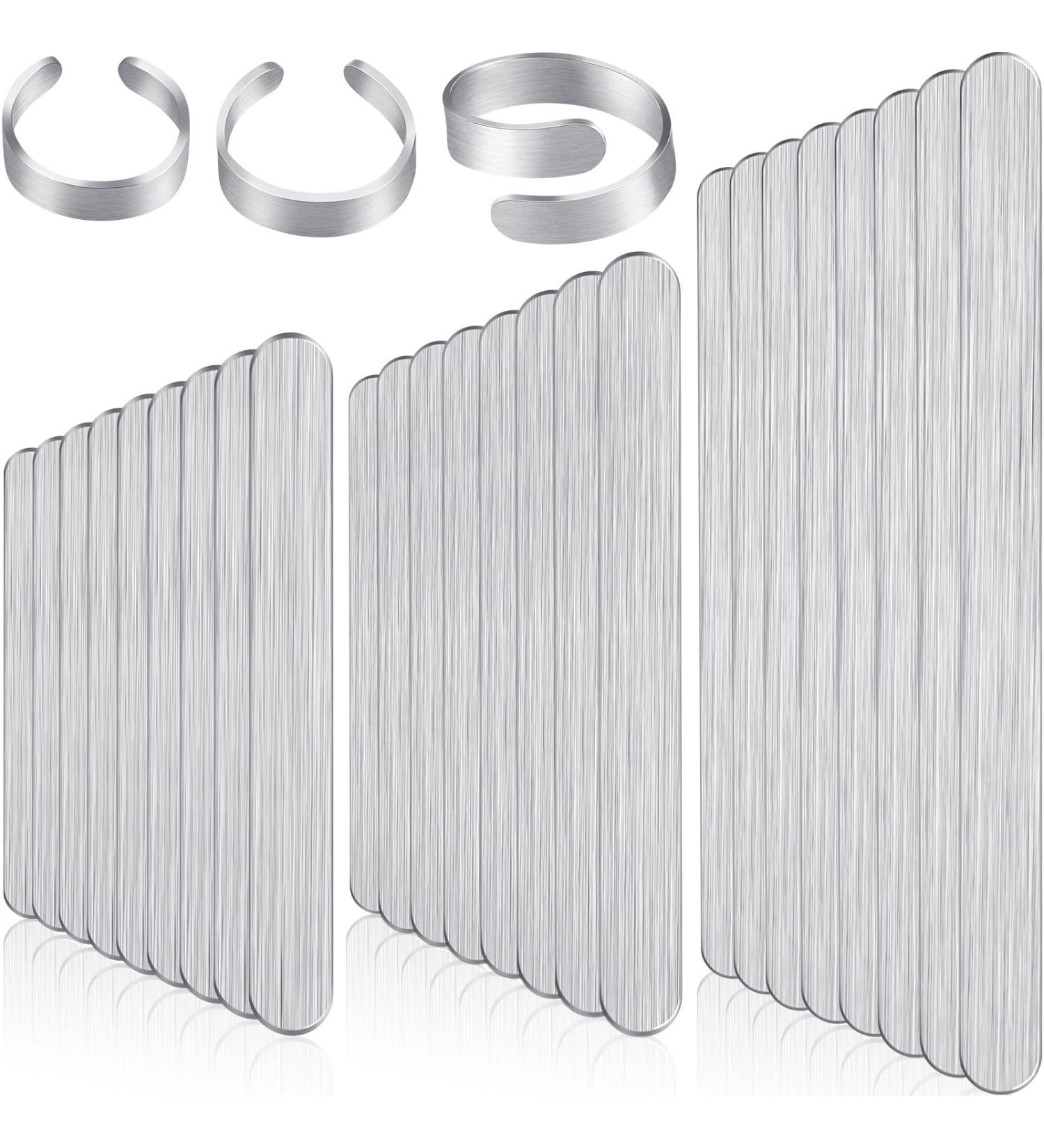 36 Pack Aluminum Flat Ring Blanks for DIY Jewelry | Metal Stamping Supplies | Deburred Edge | Ring Sizes 4-6, 7-9, 8-10 | Silver - Buy Online on GoSupps.com