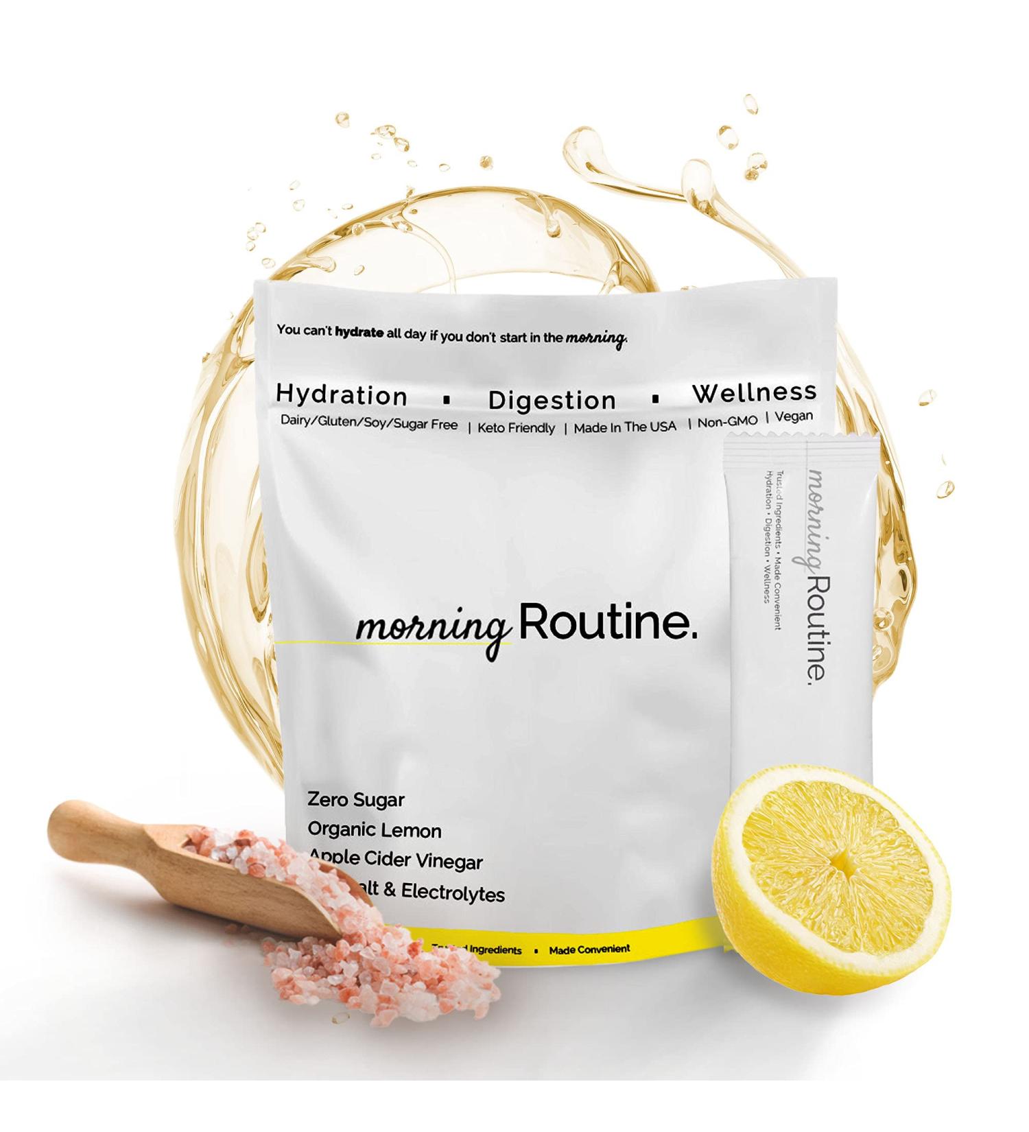 Daily Hydration Electrolyte Powder Packets with Apple Cider Vinegar, Lemon & Sea Salt - 30 ct | Hydrate Drink Mix for Keto & Paleo Diets - Buy Online on GoSupps.com