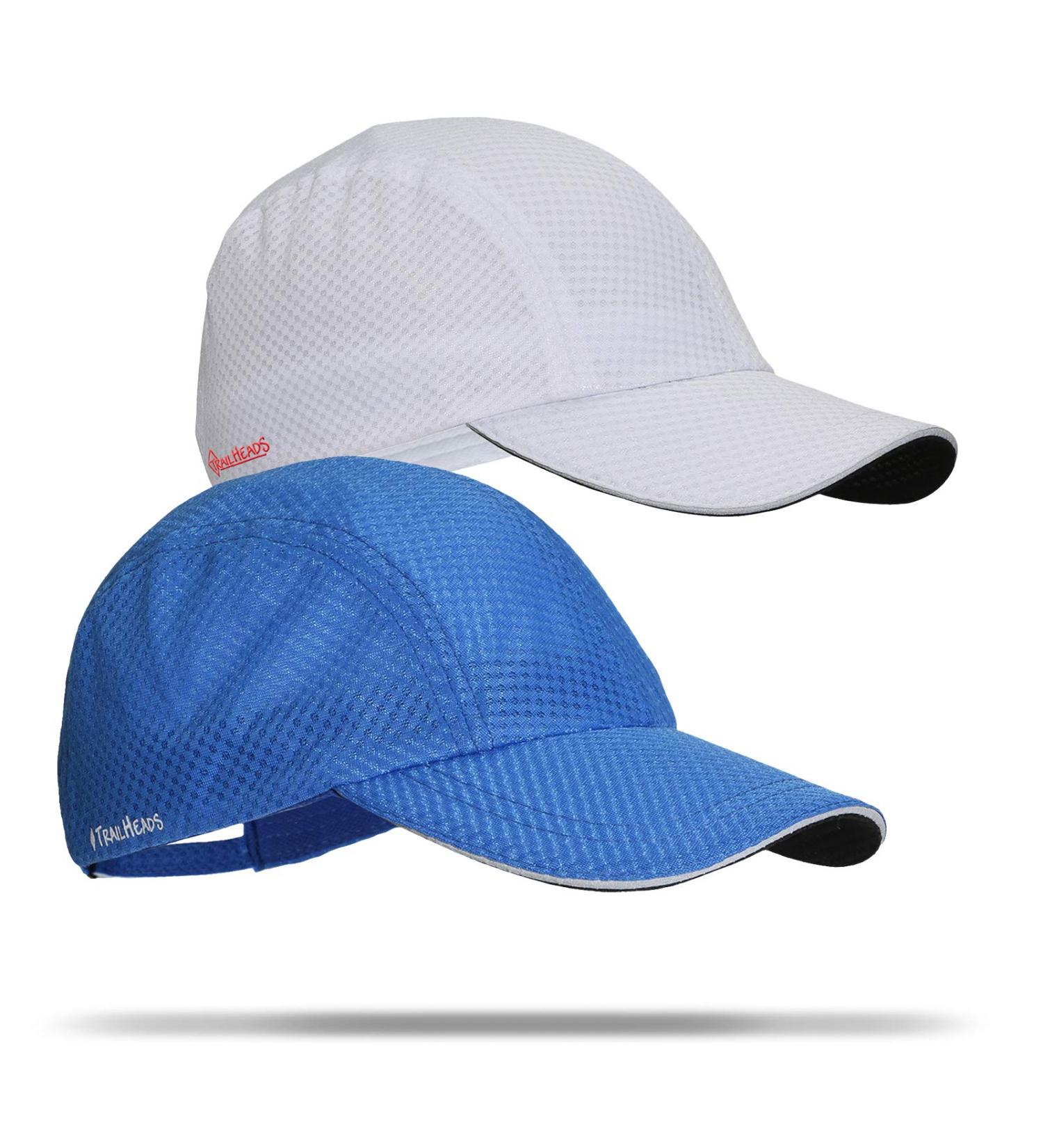 TrailHeads Women's Race Day Running Cap - White/Cool Blue - One Size - Buy Online on GoSupps.com