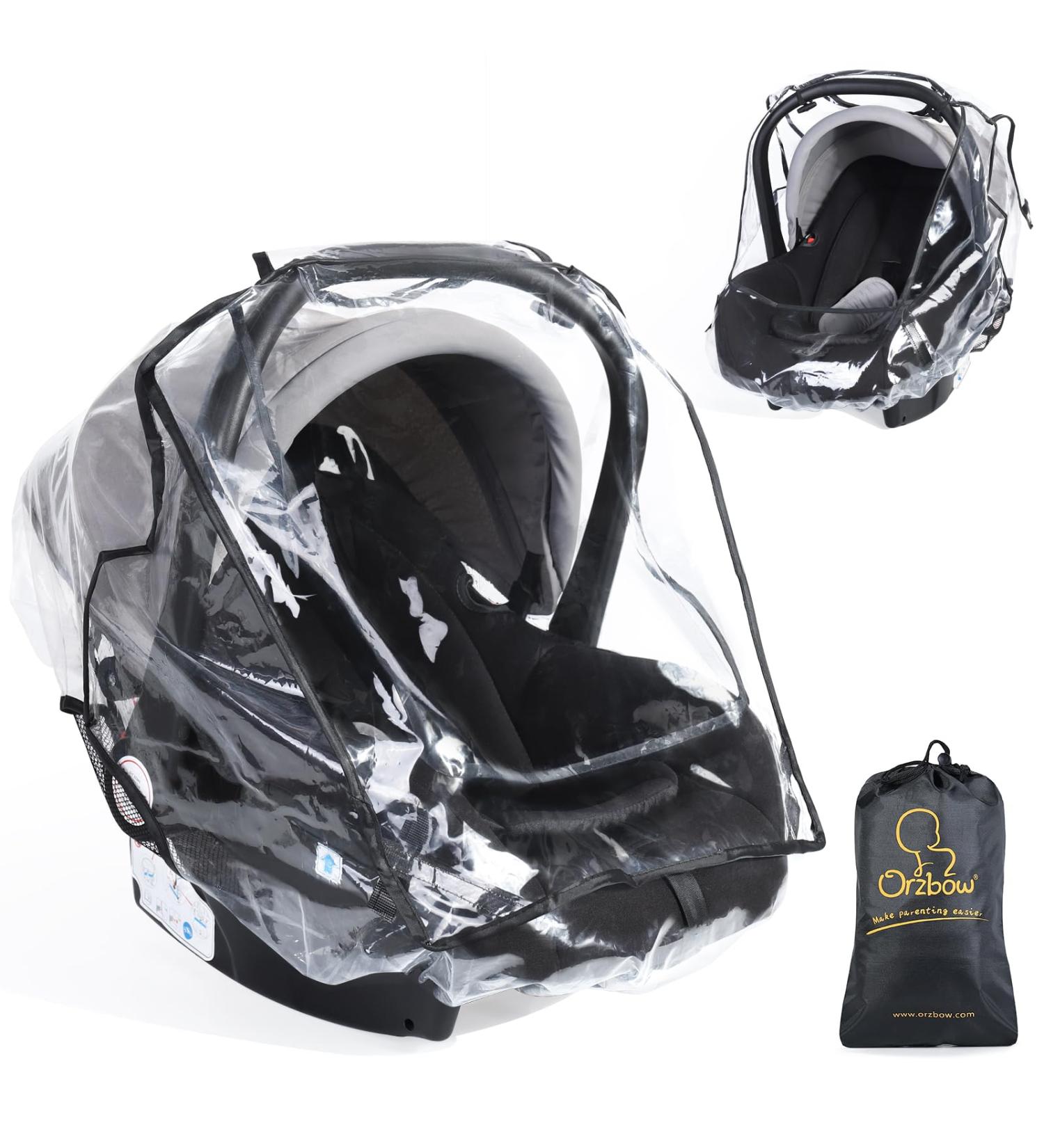 Orzbow Universal Waterproof Baby Car Seat Rain Cover with Ventilation and Roll-Up Door - Transparent - Buy Online on GoSupps.com