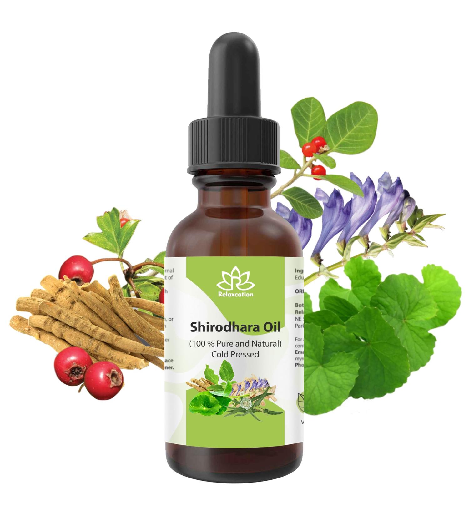Relaxcation Shirodhara Oil | Relieve Stress & Tension | Ayurvedic Blend with Ashwagandha Gotu Kola & Sandalwood | Organic Sesame Oil for Hair Scalp & Inner Calm (0.5 oz) 0.5 Fl Oz (Pack of 1) - Buy Online on GoSupps.com