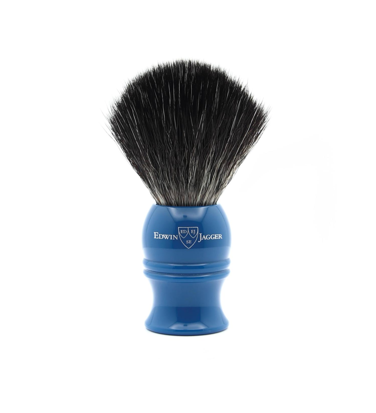 Edwin Jagger Classic Black Synthetic Fibre Eco-Friendly Vegan Shaving Brush (Blue) - Buy Online on GoSupps.com