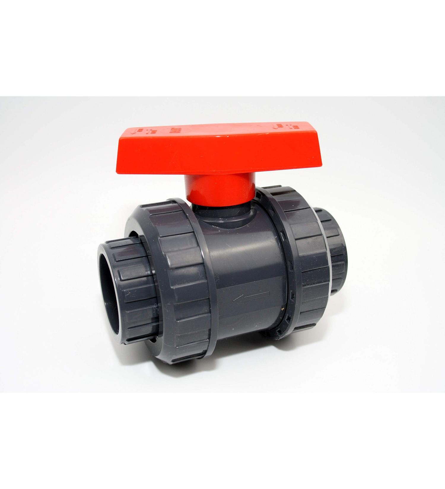 Professional ball valve 32mm DN 32 with 2 x adhesive socket made of PVC - U 10 bar DIN 8063