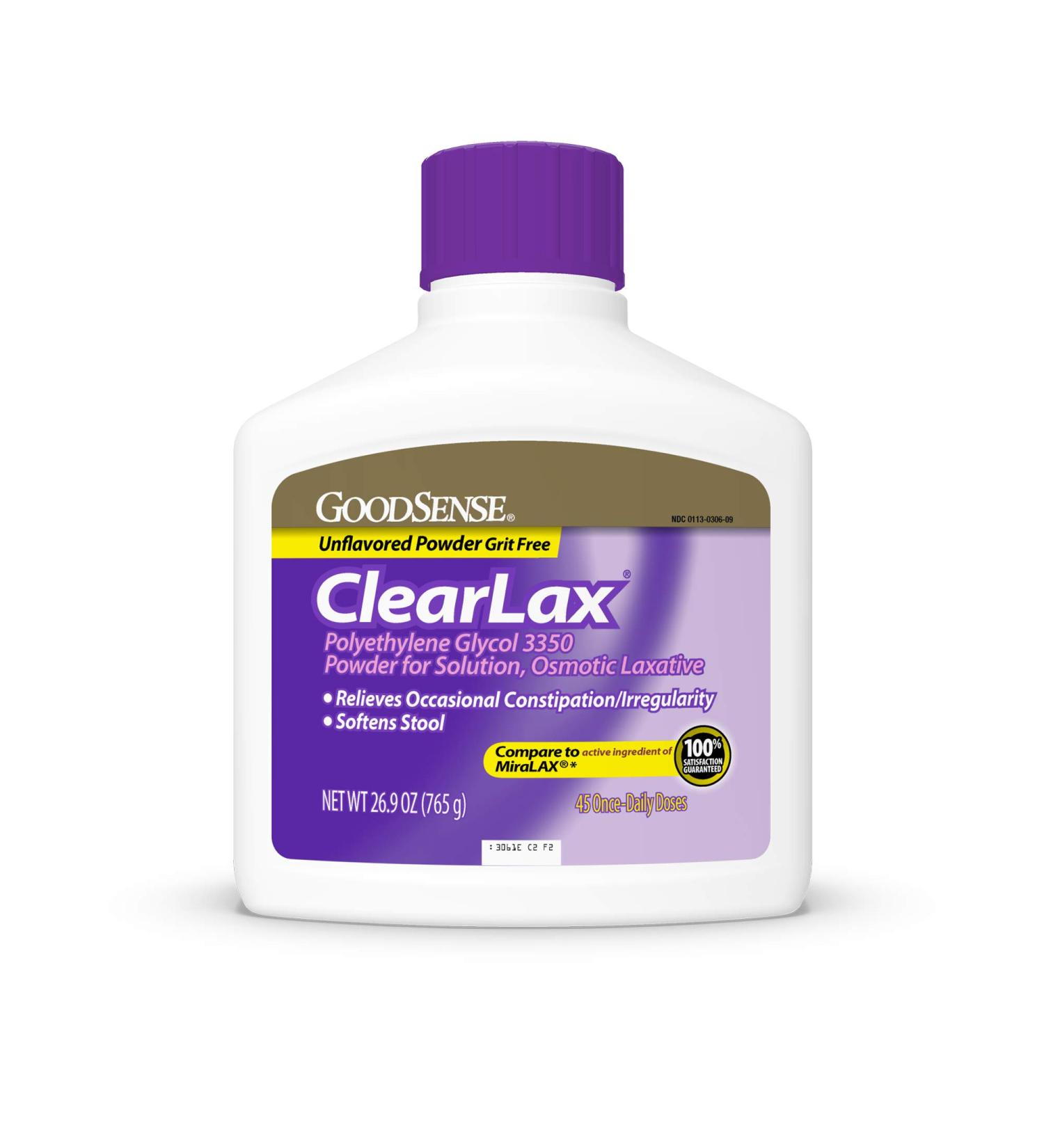 Good Sense ClearLax Polyethylene Glycol 3350 Powder for Osmotic Laxative - 26.9oz - Buy Online on GoSupps.com