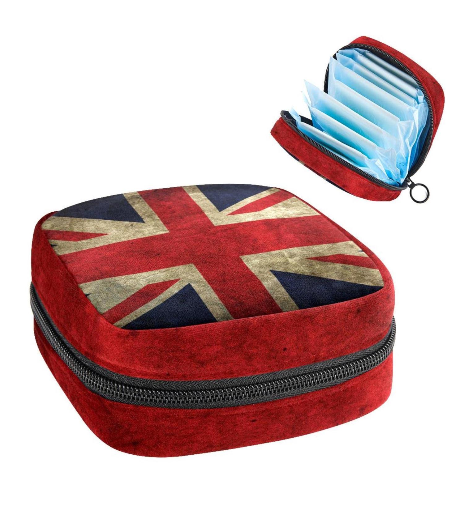 British Flag Menstrual Storage Bag - Portable Period Pouch for Women & Girls - Buy Online on GoSupps.com