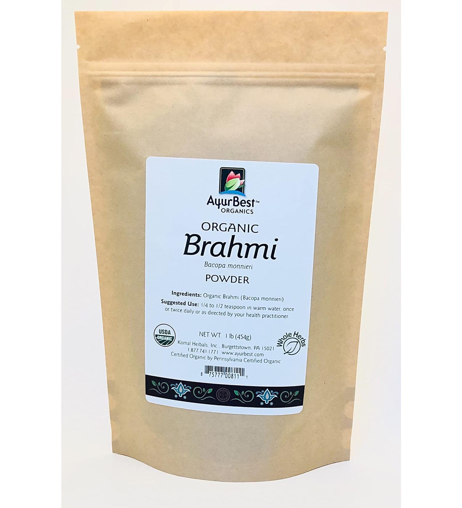 Brahmi powder Organic USDA certified Kosher - Bacopa monnieri (1 lb) 1 Count (Pack of 1)