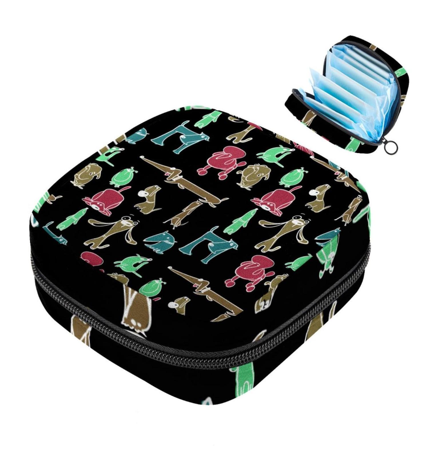Shop Women's Funny Cartoon Dog Binding Storage Bags - Portable Menstruation & Panty Liner Holders for School & Office - Multicolored Design - Buy Online on GoSupps.com