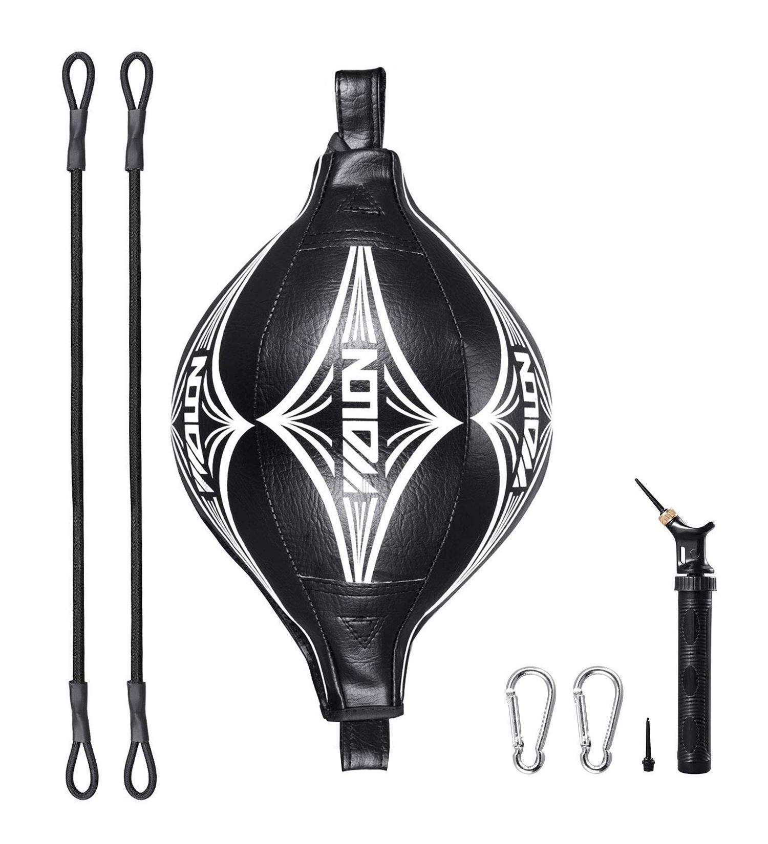 Opliy Double End Ball Boxing Speed Ball with Pump - Leather Speed Dodge Ball for Gym MMA Boxing - Black - Buy Online on GoSupps.com