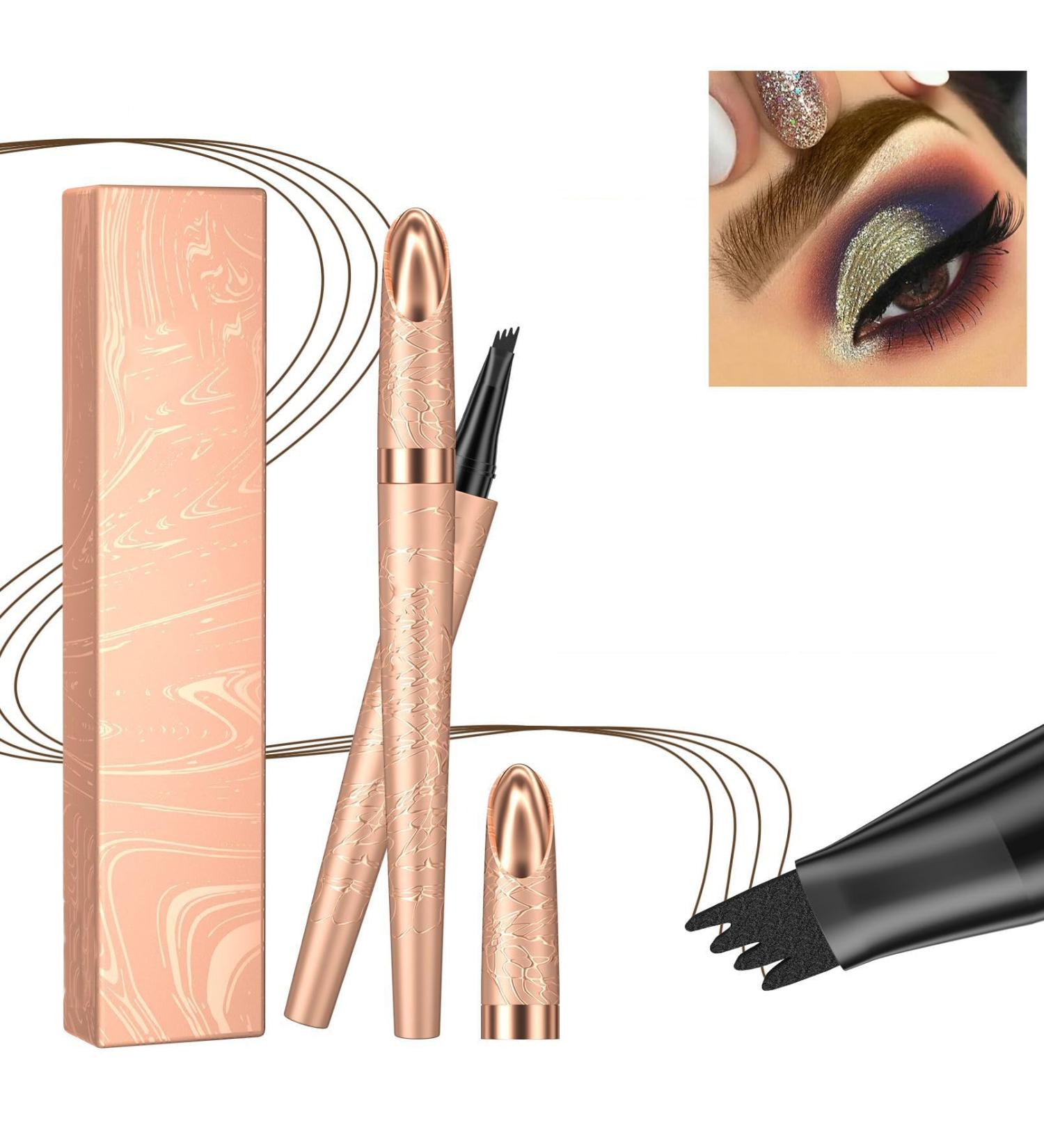 Microblading Eyebrow Pen 3D Waterproof Microblading Eyebrow Pencil Contouring Pen Long-Lasting Magic Eyebrow Pencil Natural Makeup Fine Stroke 4-Fork-Tip Eyebrow Pencil Light brown - Buy Online on GoSupps.com
