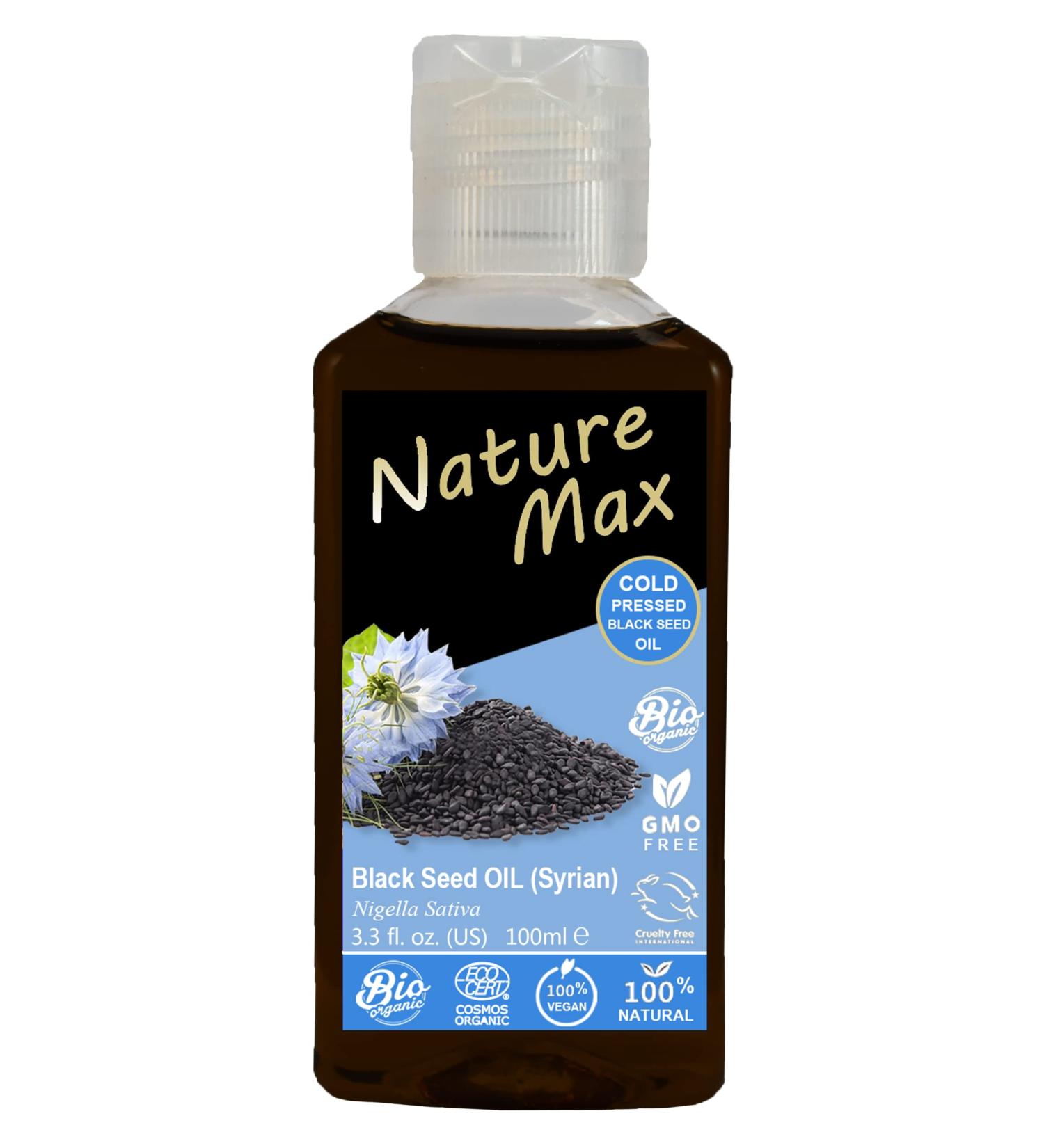 Organic Cold Pressed Black Seed Oil for Hair, Skin & Food - 3.38 oz / 100 ml - Buy Online on GoSupps.com