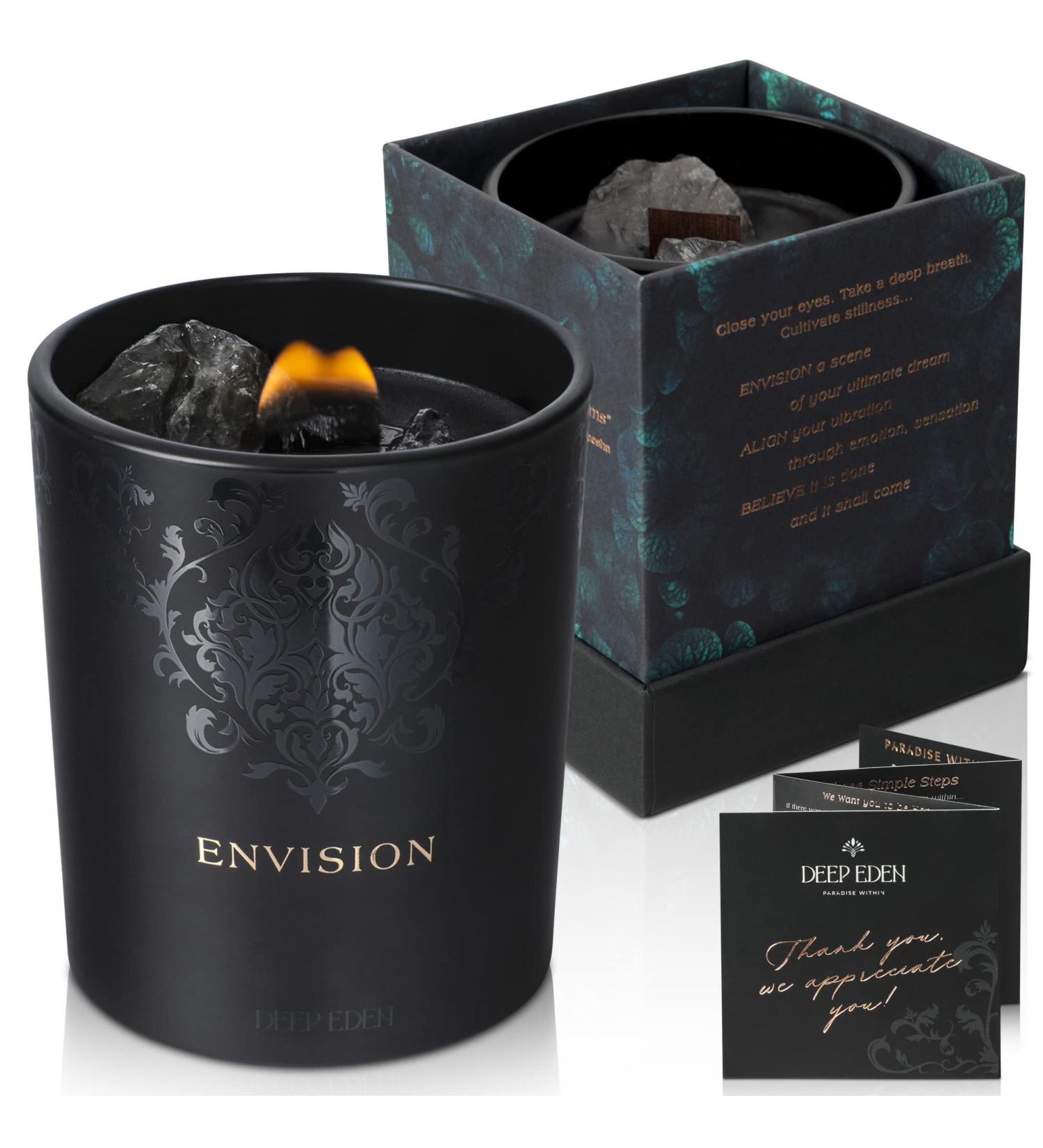 Luxurious Black Orchid & Pine Moss Scented Candle | 7.4 Oz Hand Poured Wood Wick - Manifestation Candle with Natural Soy Coconut & Beeswax - Buy Online on GoSupps.com