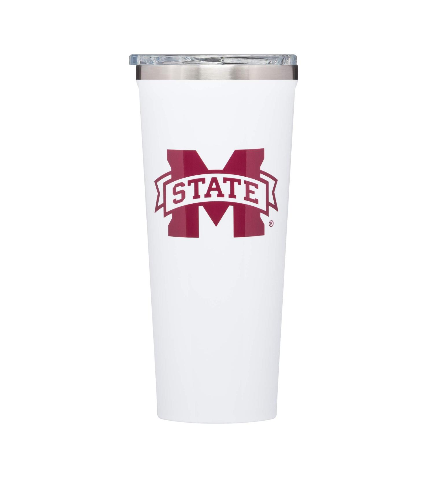 24oz Mississippi State Bulldogs Stainless Steel Travel Mug - Official NCAA Big Logo - Buy Online on GoSupps.com
