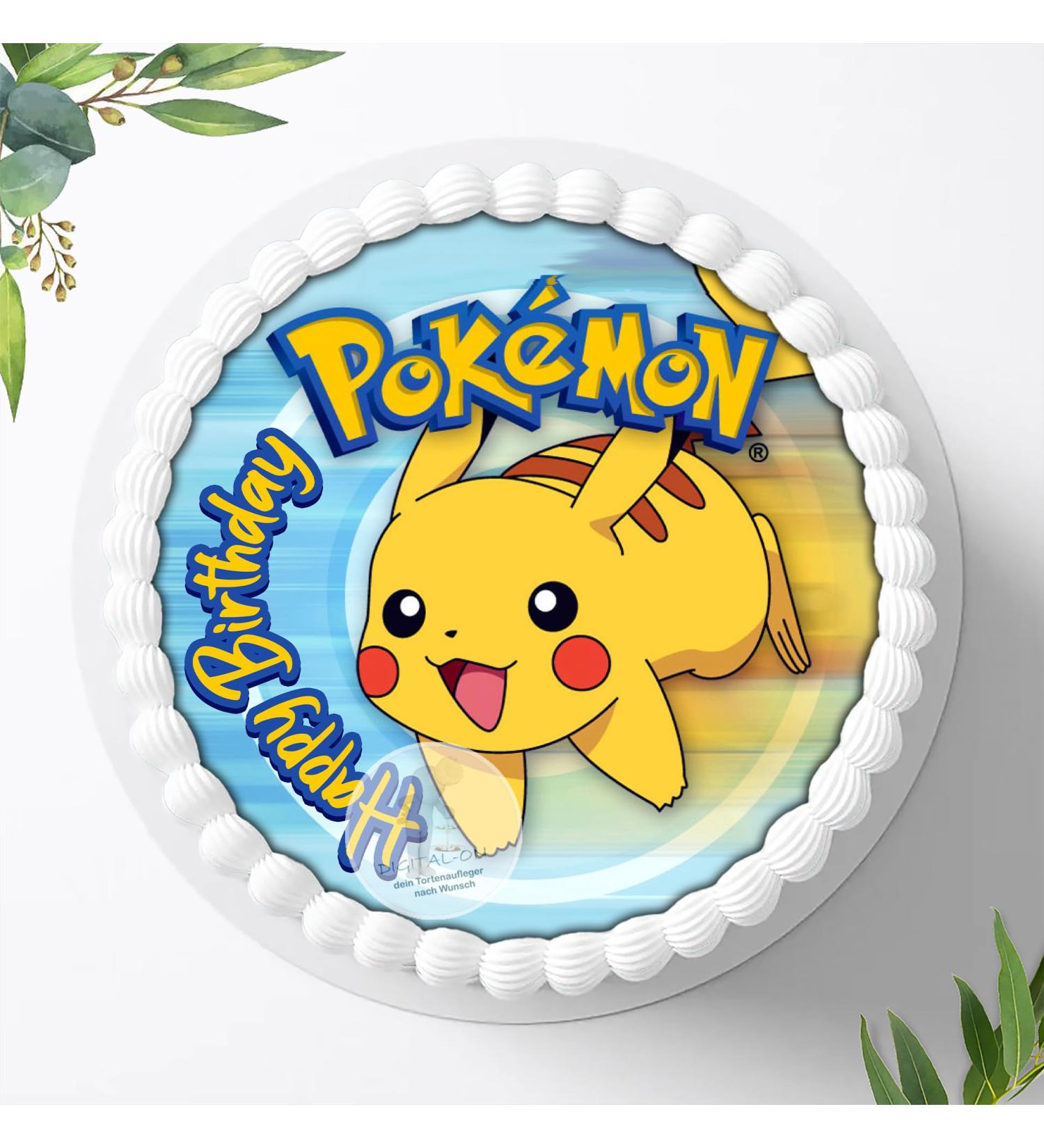 Digital-on Birthday Cake Sugar Image - Pokemon Pikachu Edible Photo for Cakes | Cake Lifter 20cm - Shop Now! - Buy Online on GoSupps.com