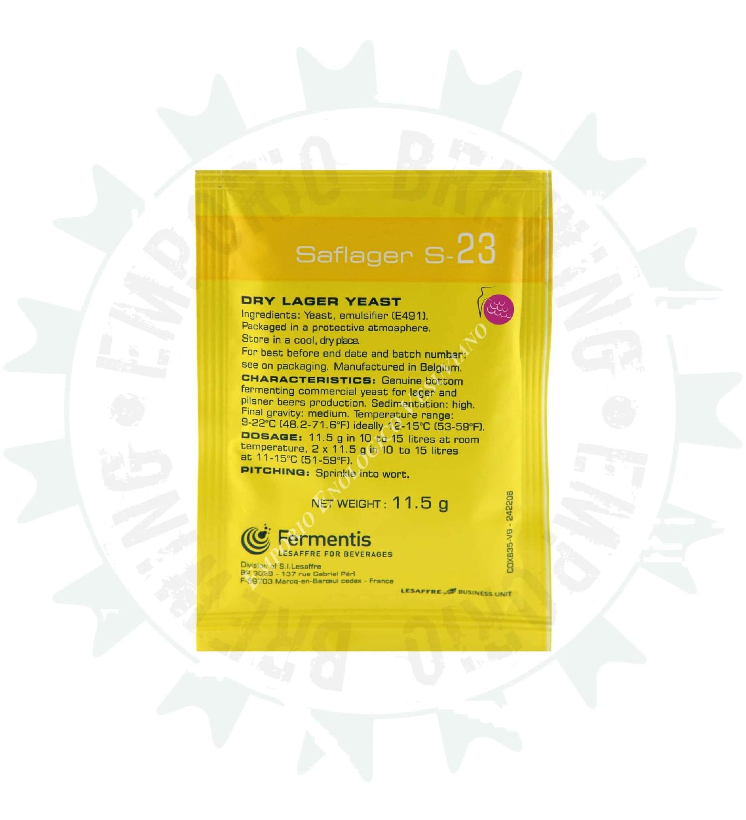 Buy Fermentis Saflager S-23 11.5g - Premium Bottom-Fermenting Dry Yeast for Breweries | International Shipping Available - Buy Online on GoSupps.com
