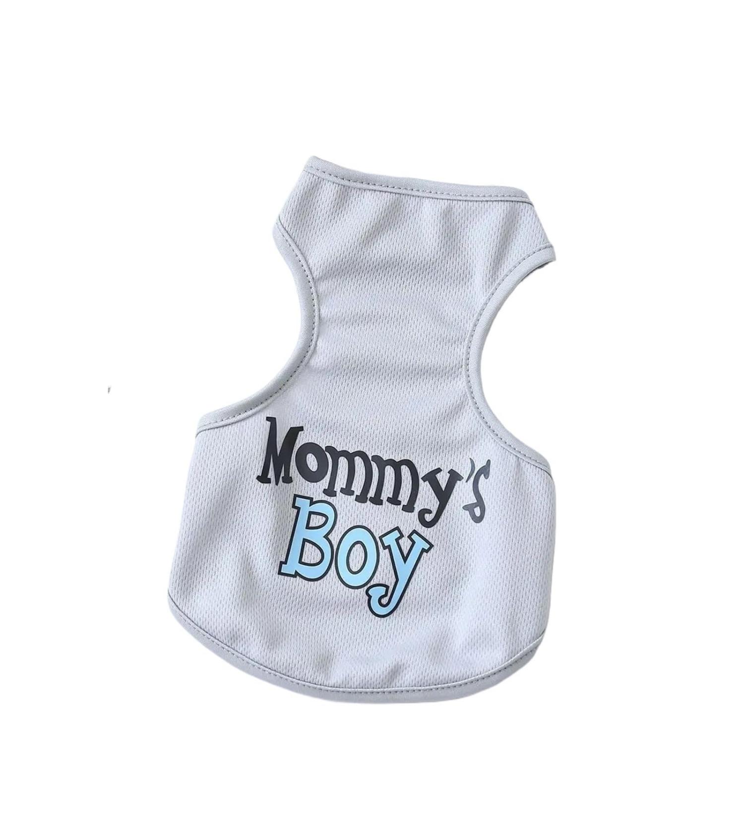 Stylish Summer Dog Basketball Jersey | Breathable Mesh Pet T-Shirt for Small & Large Dogs - 'Mommy's Boy' in Size L - Buy Online on GoSupps.com