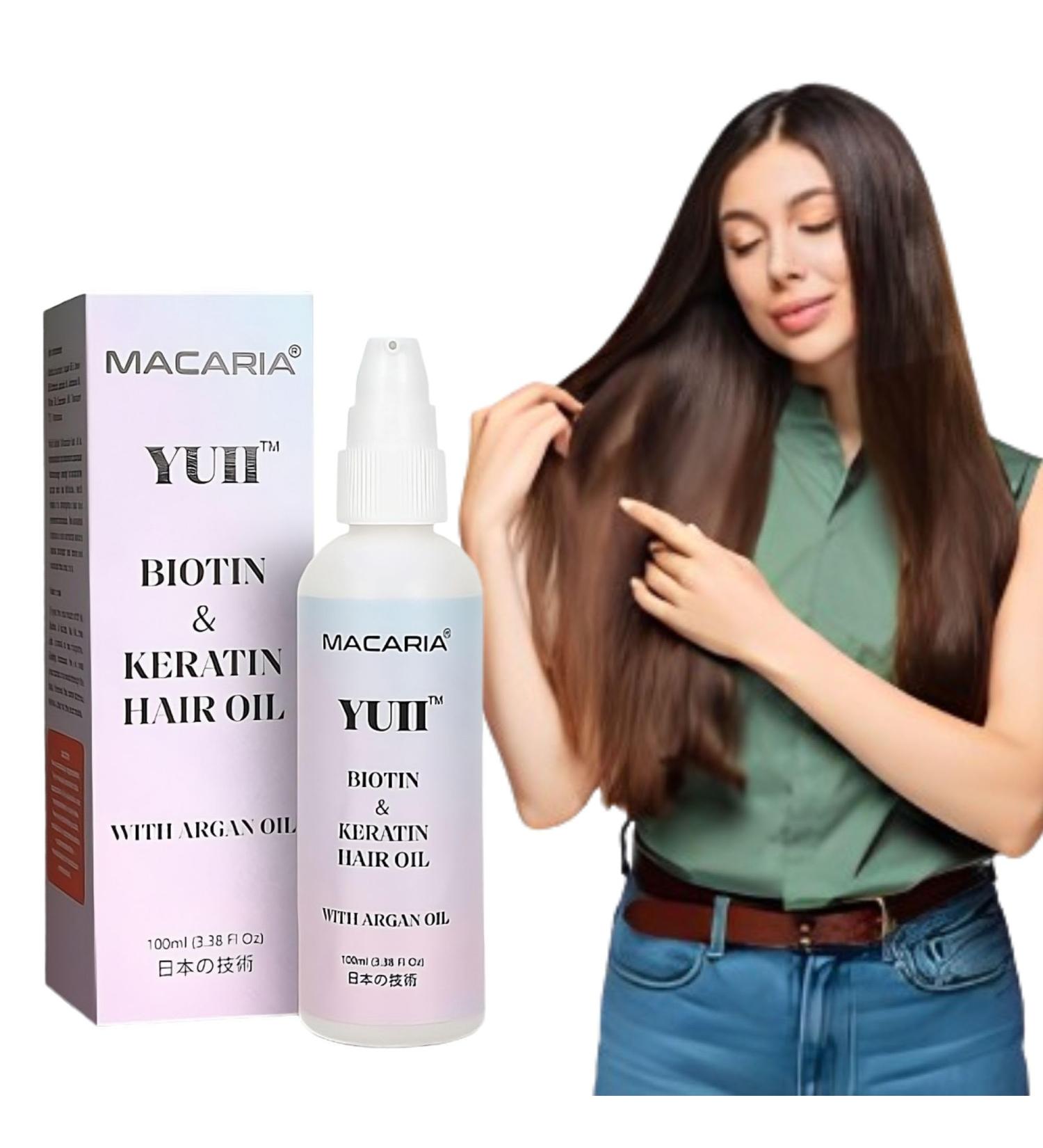 YUII Biotin Hair Oil For Thick & Full Biotin & Collagen With Argan Oil - Buy Online on GoSupps.com