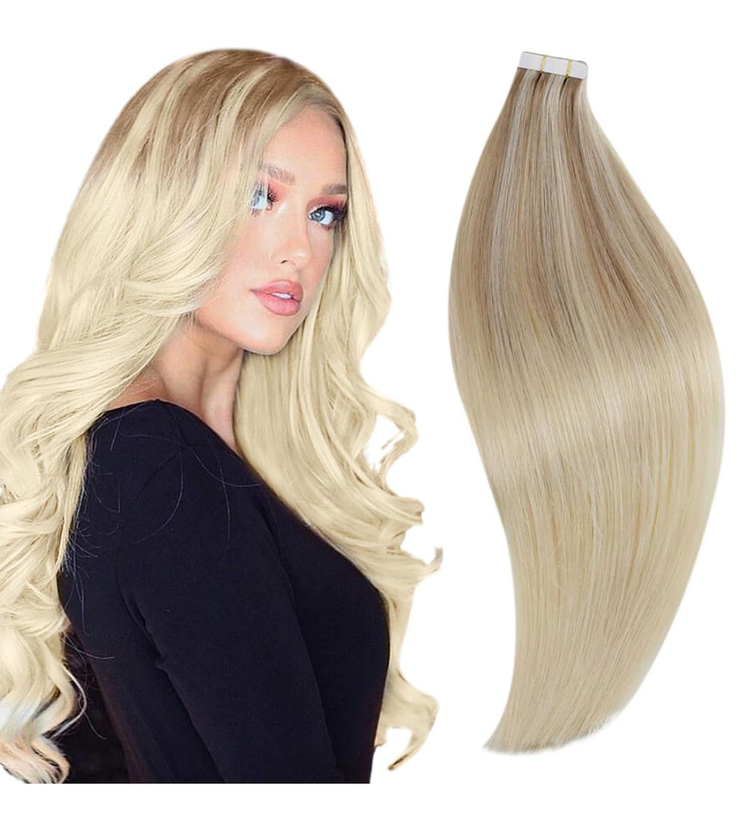 RUNTURE Blonde Balayage Human Hair Tape in Extensions 16 Inch 50g #18/22/60 - Buy Online on GoSupps.com