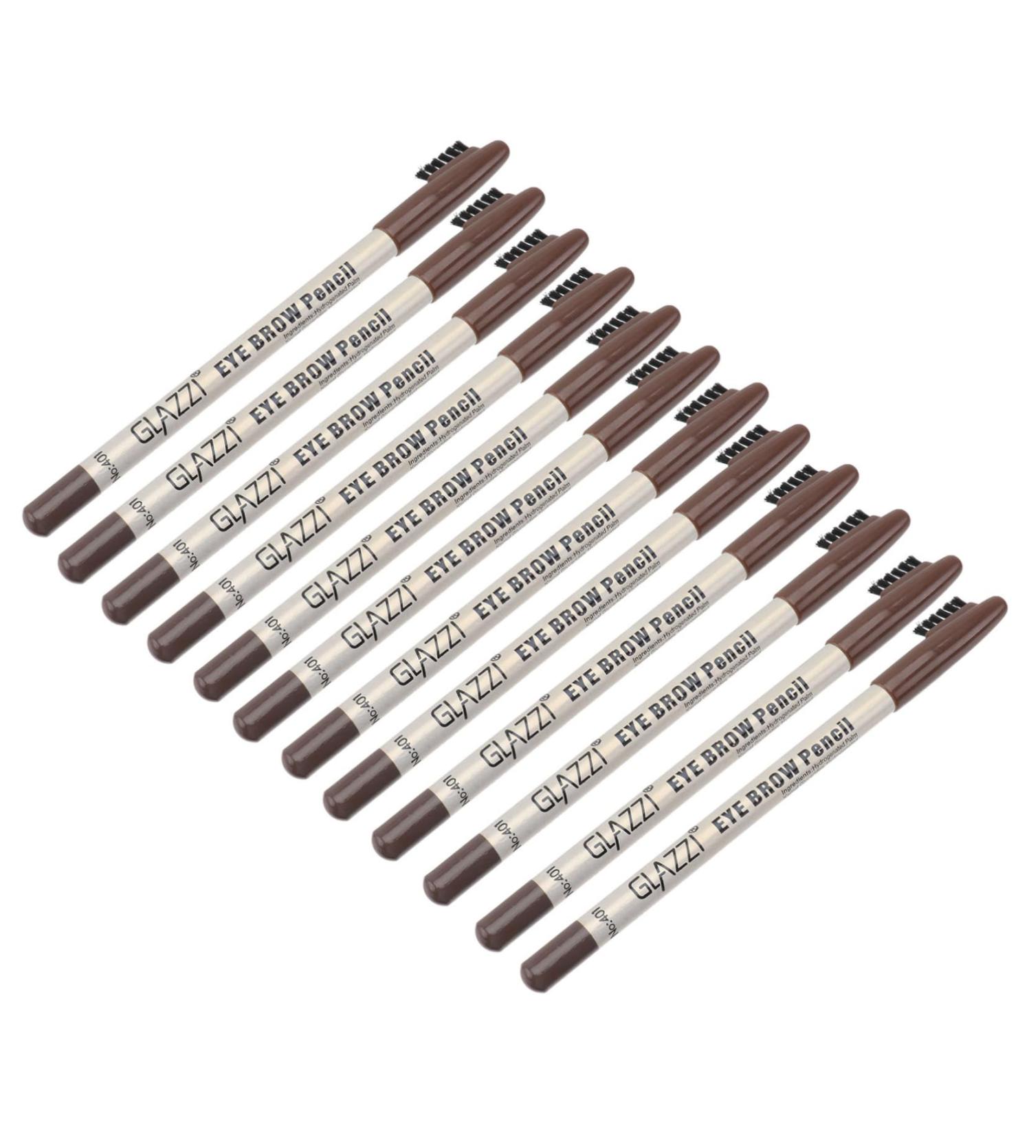 VINTORKY 12pcs Plastic Coffee Eyebrow Pencil with Brush Wood Makeup Tool Pencils Eyebrow Makeup Pen - Buy Online on GoSupps.com