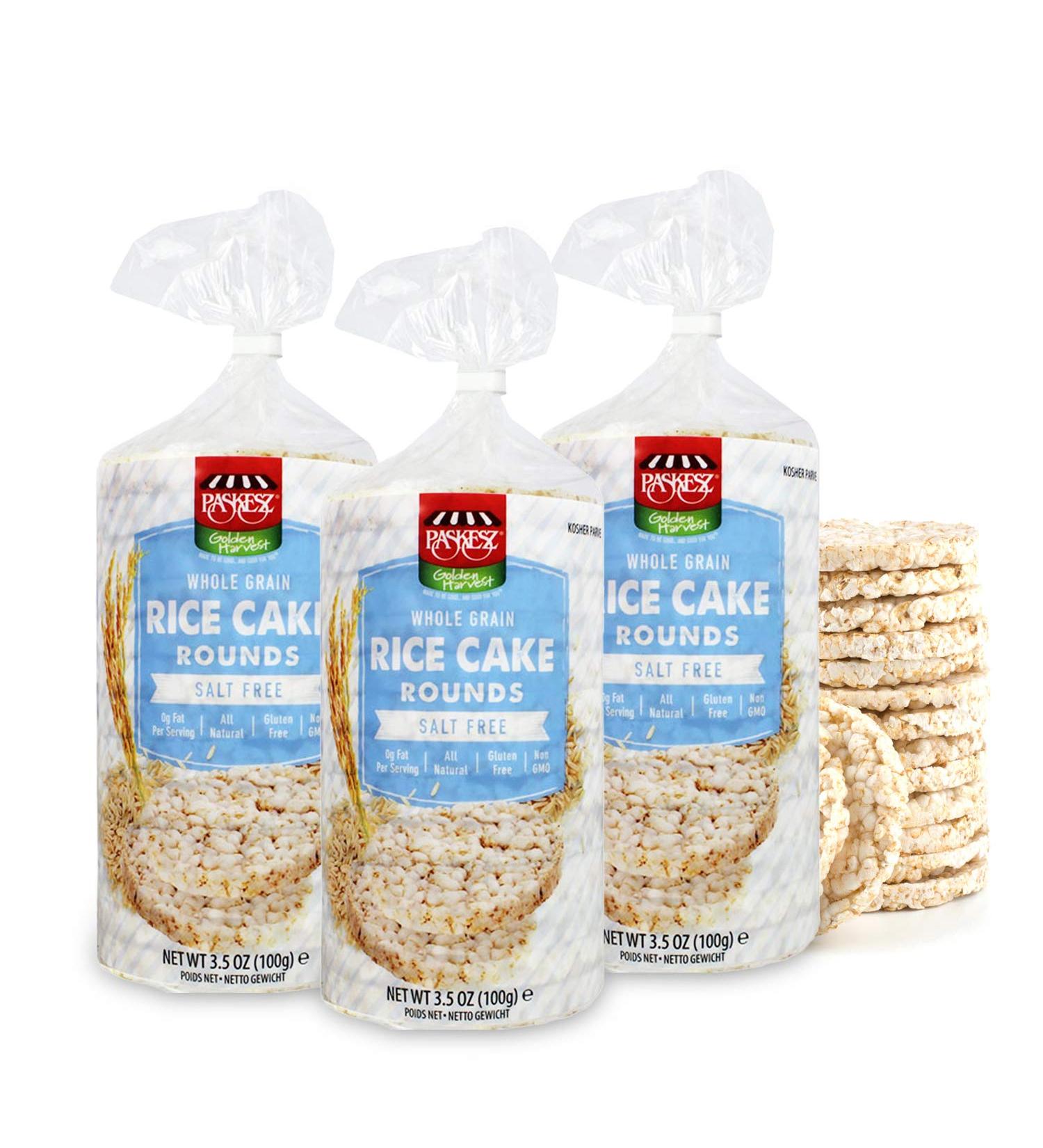 Salt Free Brown Rice Cakes - Gluten Free, Non-GMO, Kosher Certified - 3.5 oz (Pack of 3) - Buy Online on GoSupps.com