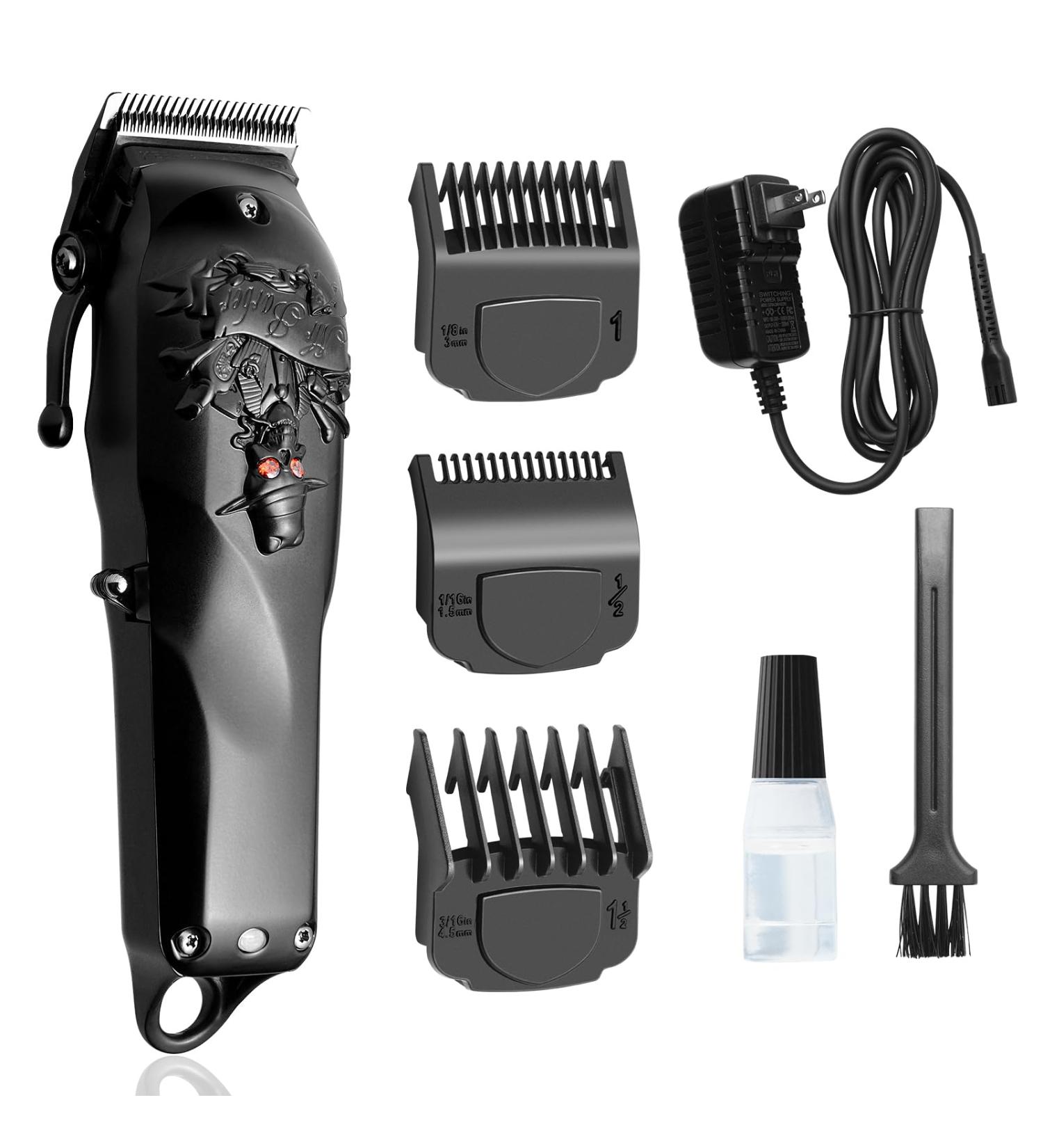 Professional Hair Clippers for Men | Cordless & Corded Barber Clippers | Rechargeable Home Haircut & Grooming Set (Black - Buy Online on GoSupps.com