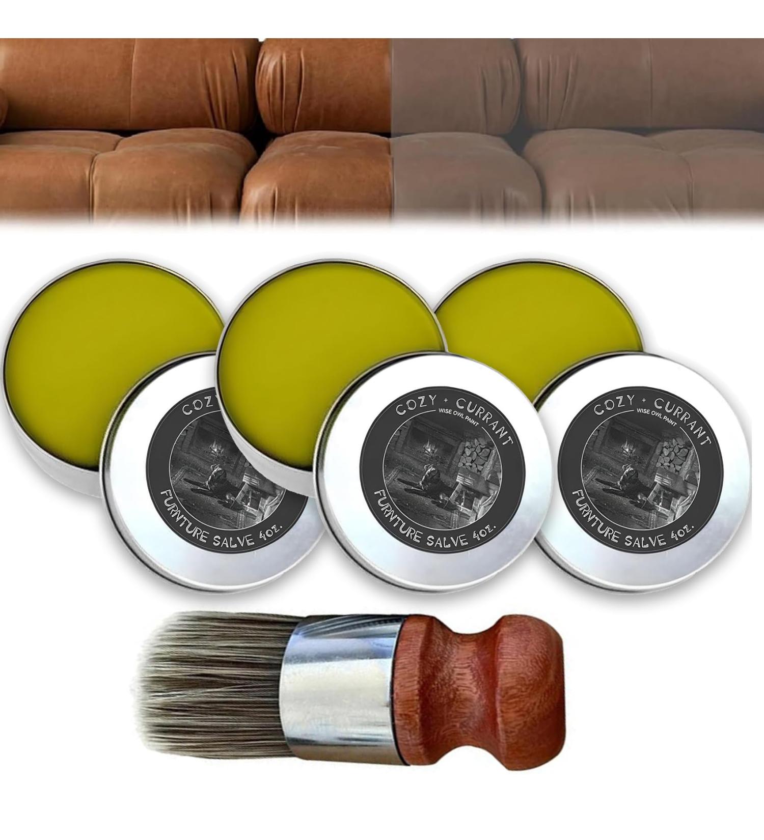 Shine Revive Leather Salve Shine Revive Leather & Furniture Repair Salve Applicator Brush Furniture Salve for Leather To Prevent Dryness and Cracking Safe and Quick Maintenance (3 Set) - Buy Online on GoSupps.com